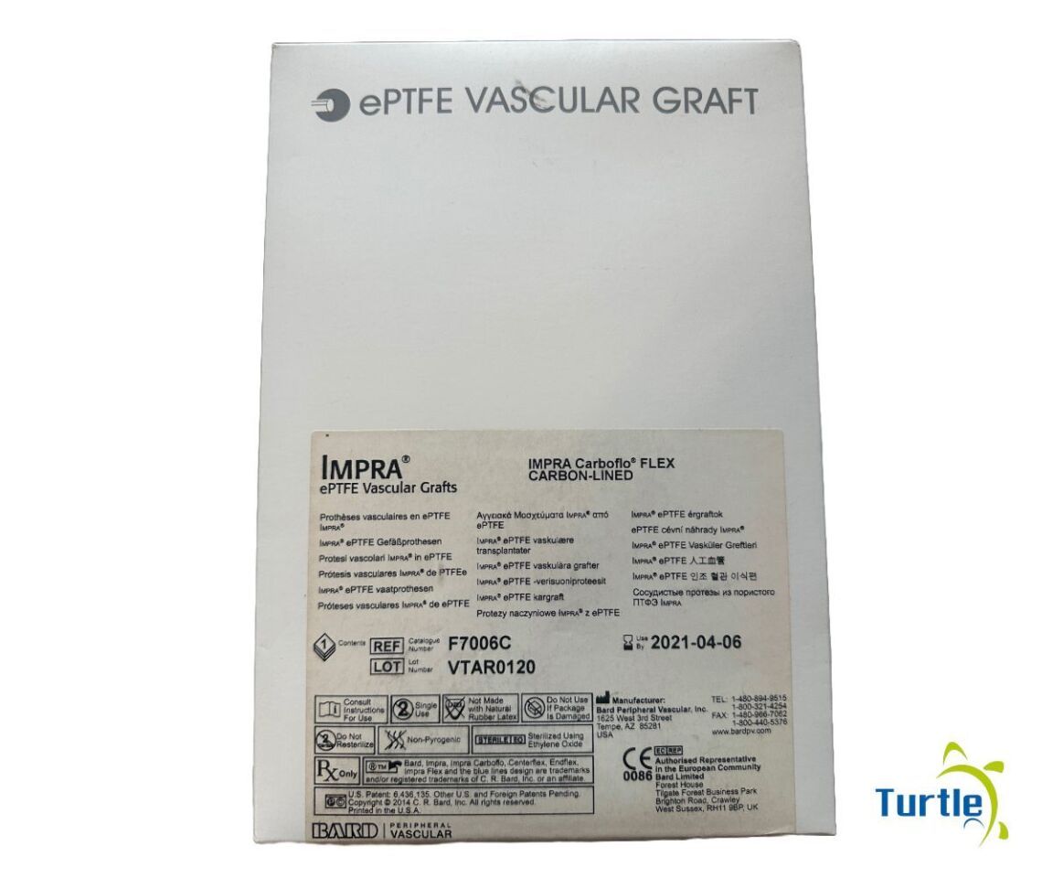 New BARD F7006C BARD IMPRA ePTFE Vascular Grafts IMPRA Carboflo FLEX CARBON-LINED REF F7006C EXPIRED Disposables - General For Sale - DOTmed Listing #4821833: