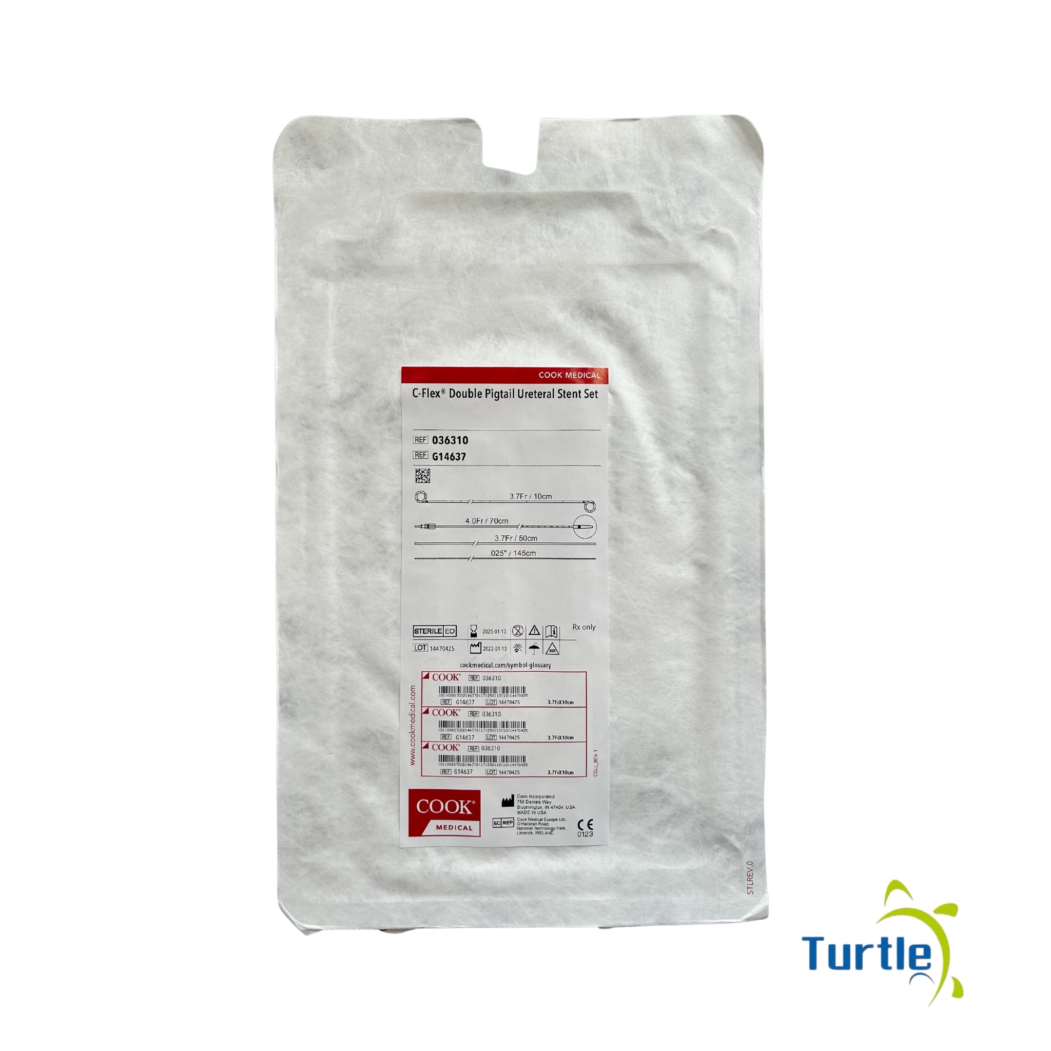 Cook Medical C-Flex Double Pigtail Ureteral Stent Set - 3.7Fr/10cm - 2025-01-13