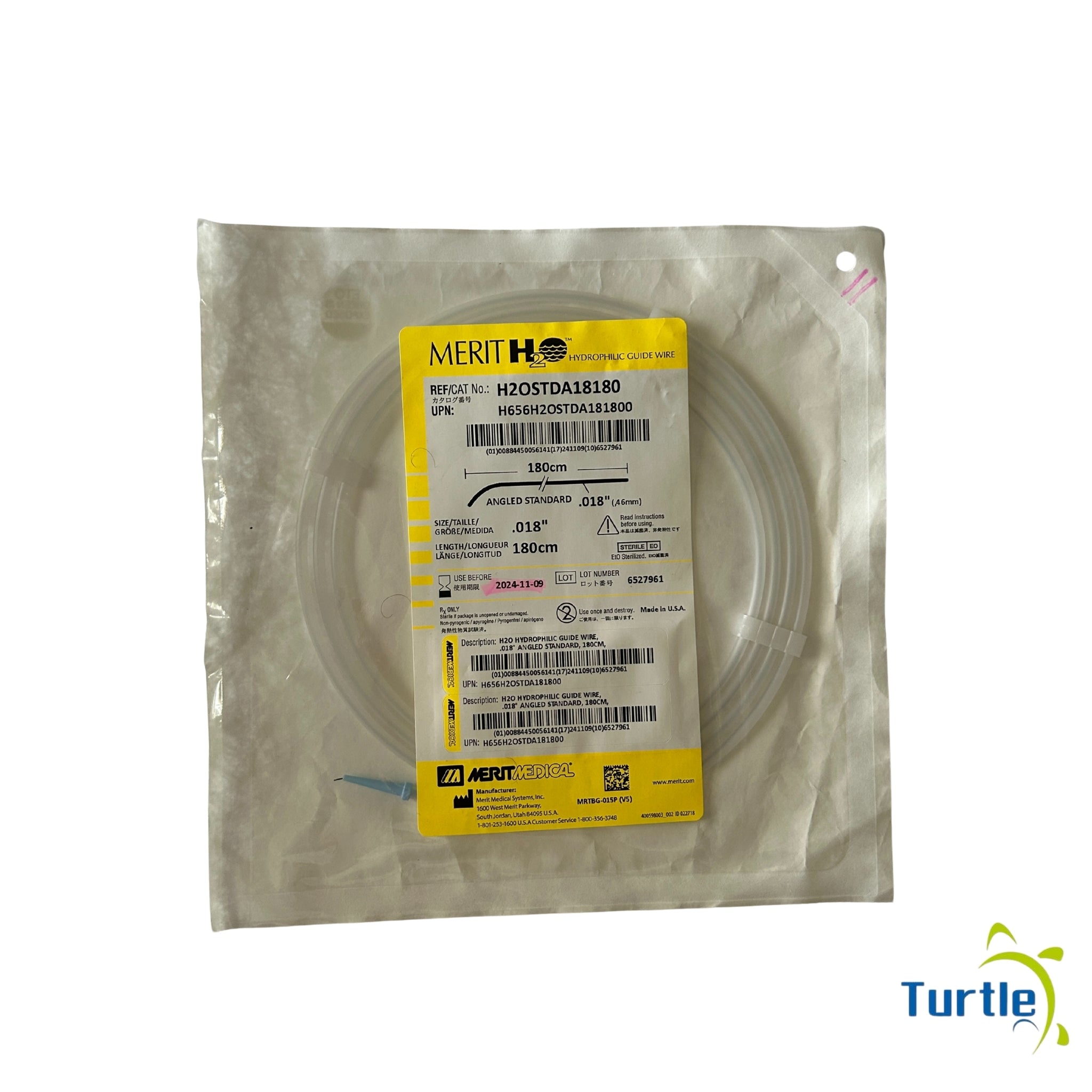 MeritMedical MERIT H20 Hydrophilic Guide Wire - 180cm, .18'' - 2024-11-09