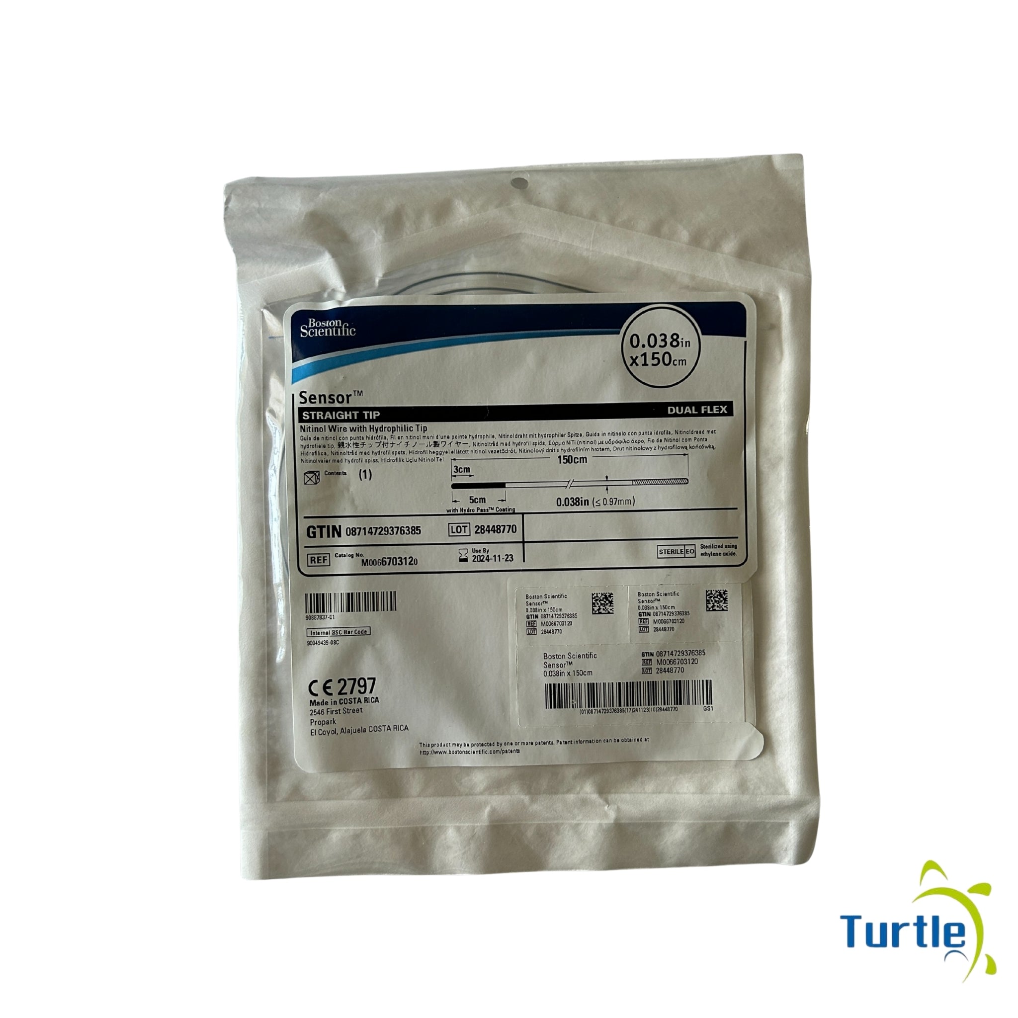 Boston Scientific Sensor STRAIGHT TIP, Nitinol Wire with Hydrophilic Tip - 0.038in x150cm - 2024-11-23