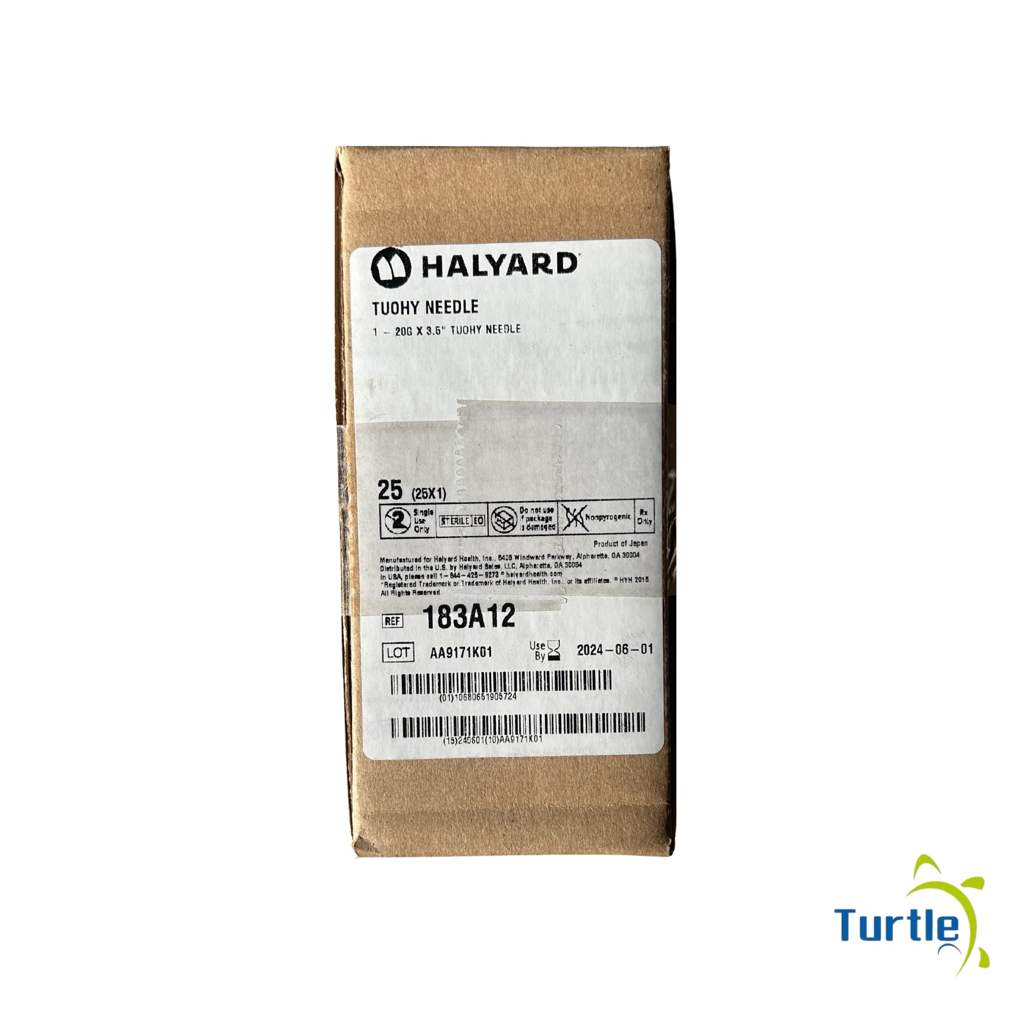 HALYARD TUOHY NEEDLE - 20G x 3.5'' (25x1) TUOHY NEEDLE - 2024-06-01