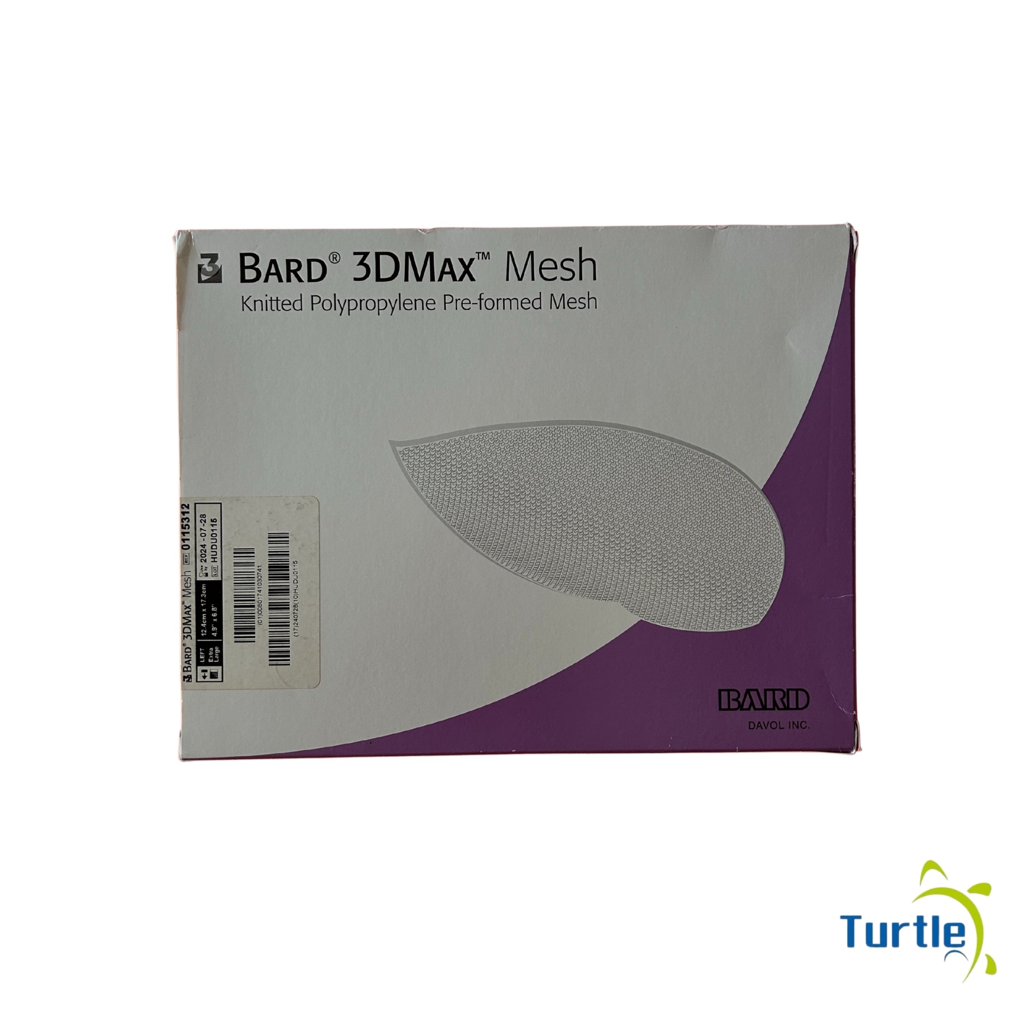 . BARD 3DMAX Mesh - Knitted Polypropylene Pre-formed Mesh - 12.4cm x 17.3cm, 4.9'' x 6.8'' - 2024-07-28