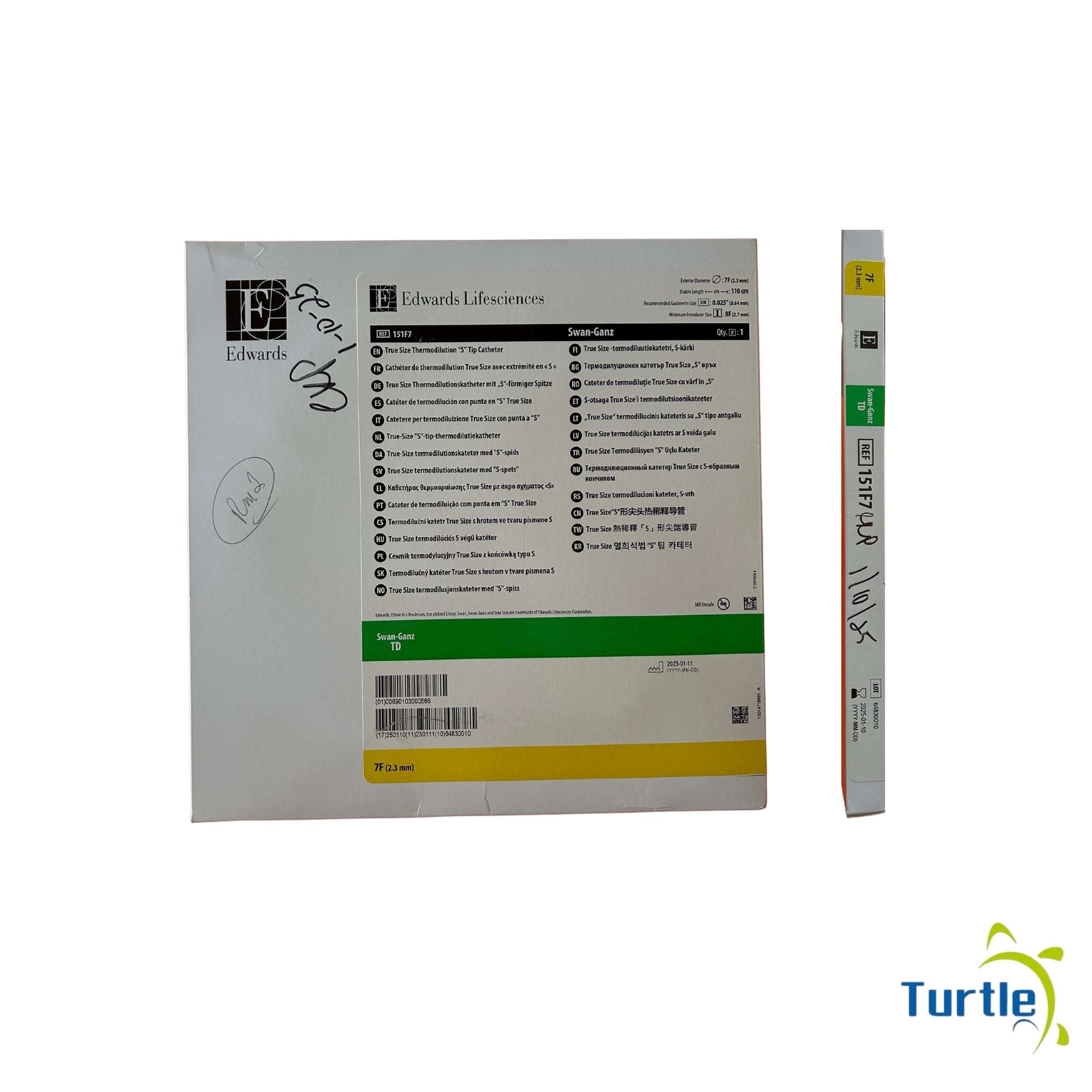 Edwards Lifesciences Swan-Ganz TD True Size Thermodilution ''S'' Tip Catheter - 7.5F(2.3mm), 110cm, 0.025 in (0.64mm), 8F(2.7mm), 8.5(2.7mm) - 2025-01-10