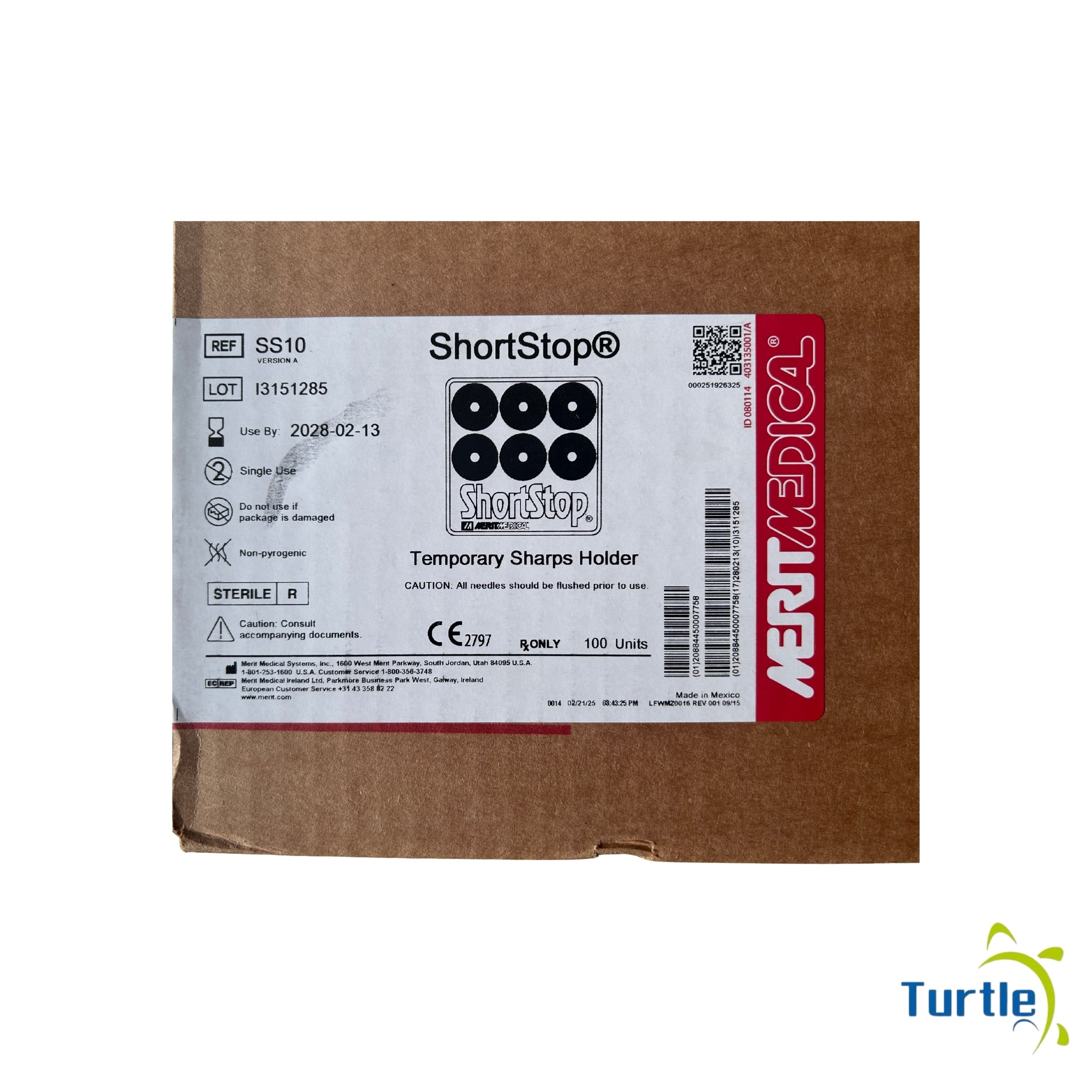 MERITMEDICAL ShortStop - Temporary Sharps Holder Box of 100 - 2028-02-13