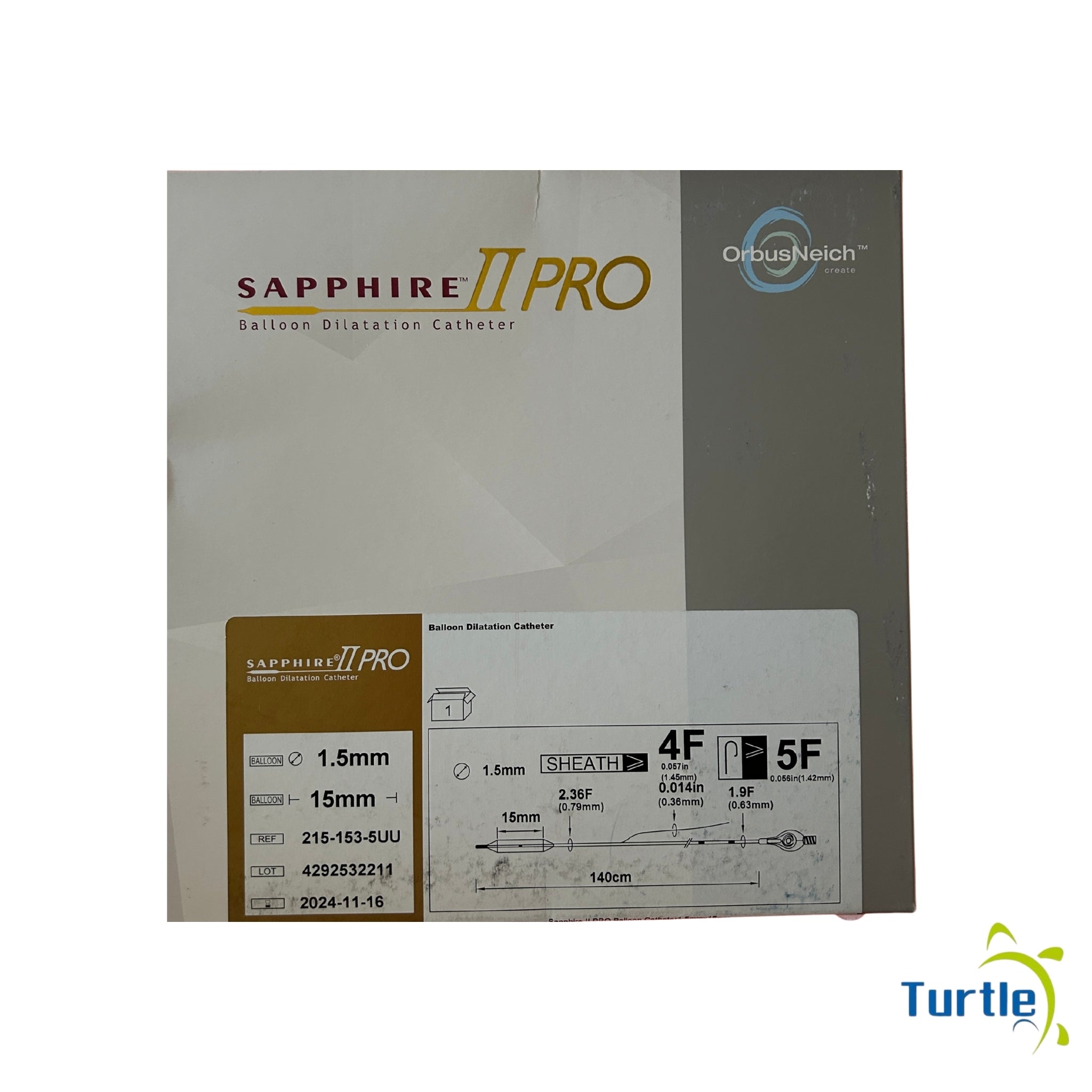 OrbusNeich SAPPHIRE 2 PRO Balloon Dilatation Catheter - 1.5mm, 15mm, 4F, 5F - 2024-11-16