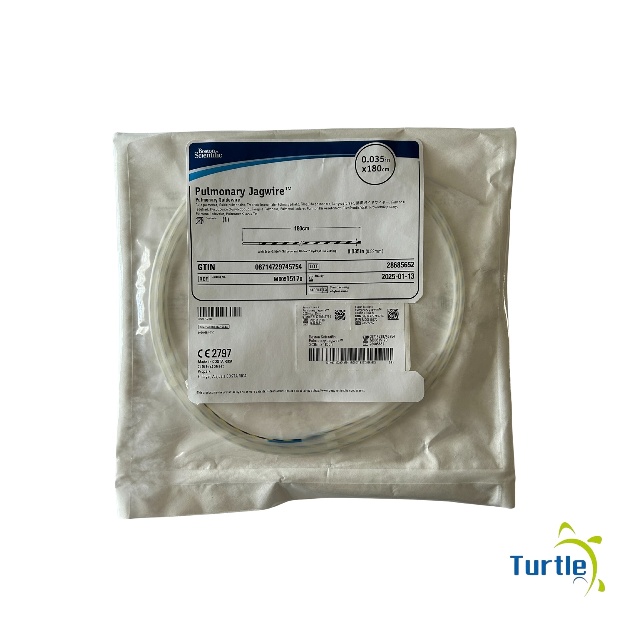 Boston Scientifc Pulmonary Jagwire, Pulmonary Guidewire - 0.035in x180cm - 2025-02-24