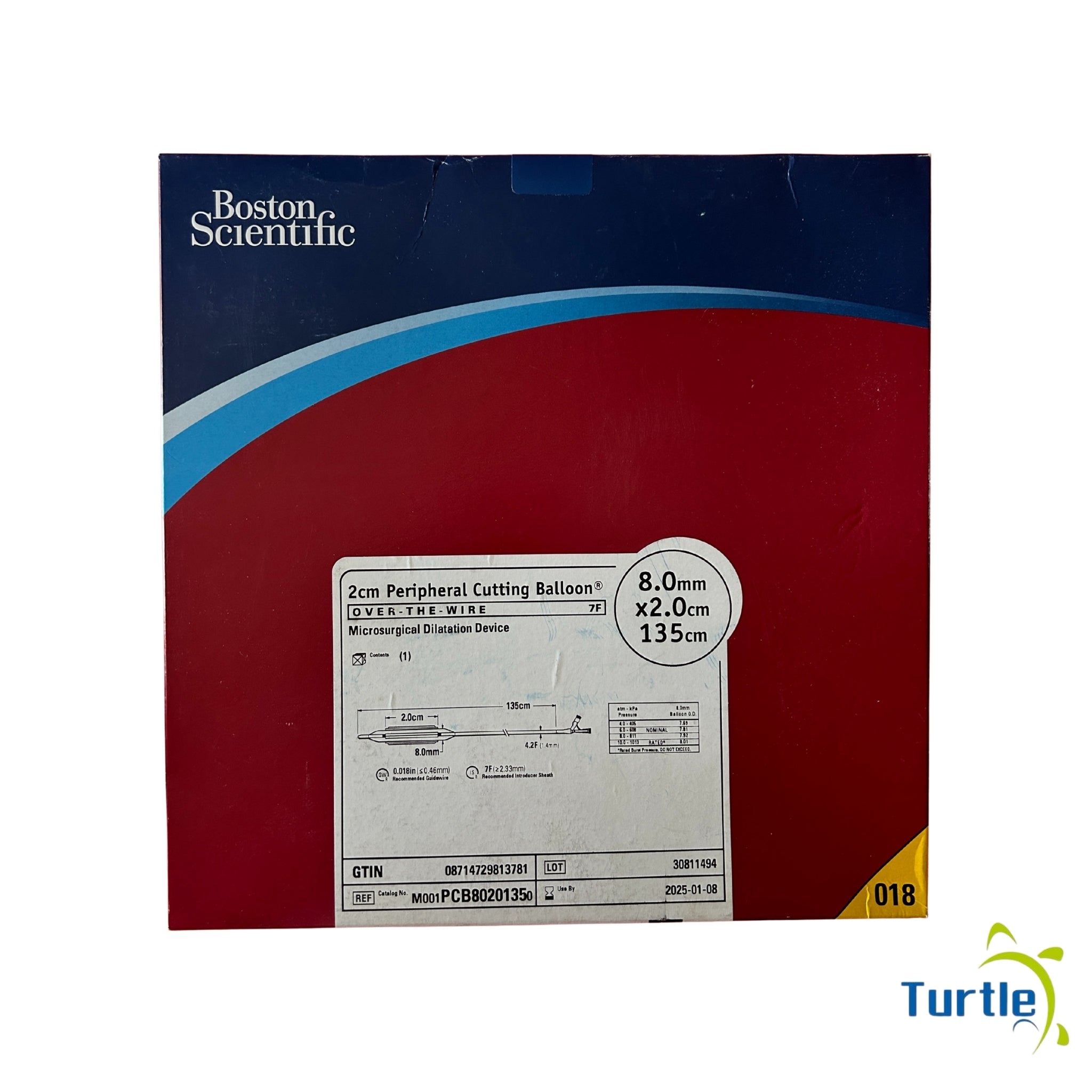 Boston Scientific 2cm PeriPheral Cutting Baloon - OVER THE WIRE, Microsurgical Dilatation Device - 8.0mm, x2.0 cm, 135 cm - 2025-01-08