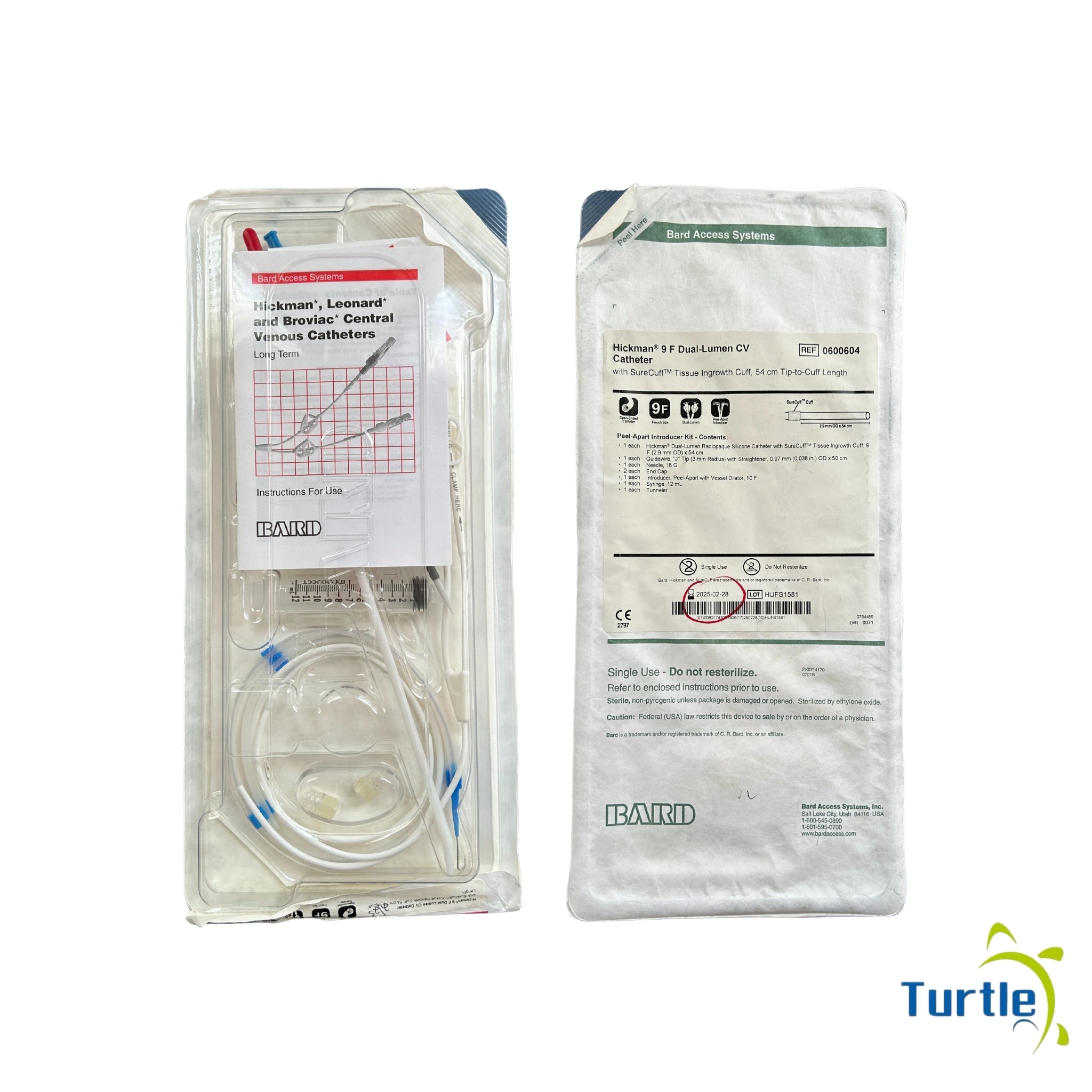 Bard Access Systems Hickman 9 F Dual-Lumen CV Catheter - 2.9 mm OD x 54 cm - 2025-02-28