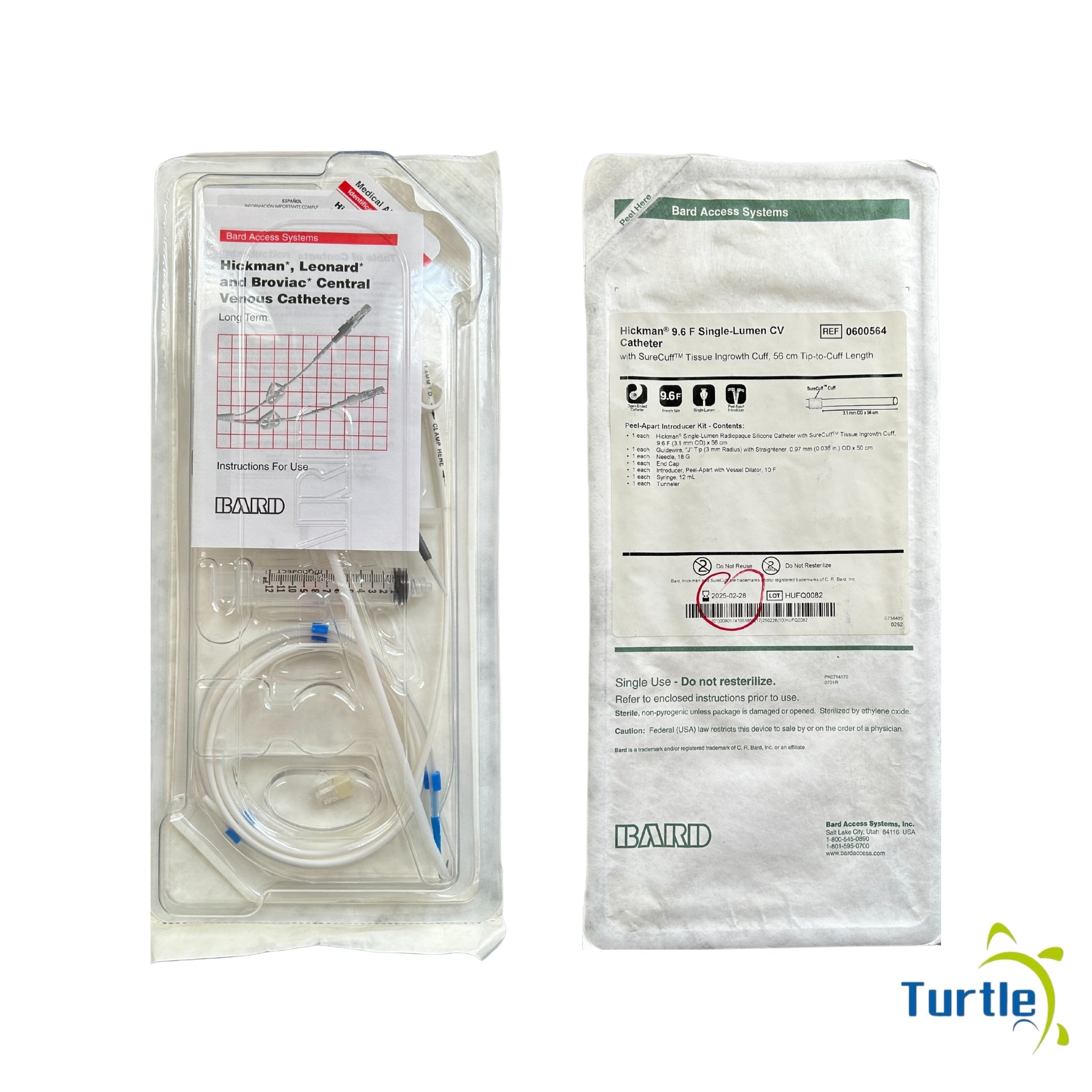 Bard Access Systems Hickman 9.6 F Dual-Lumen CV Catheter - 2.9 mm OD x 56 cm - 2025-02-28