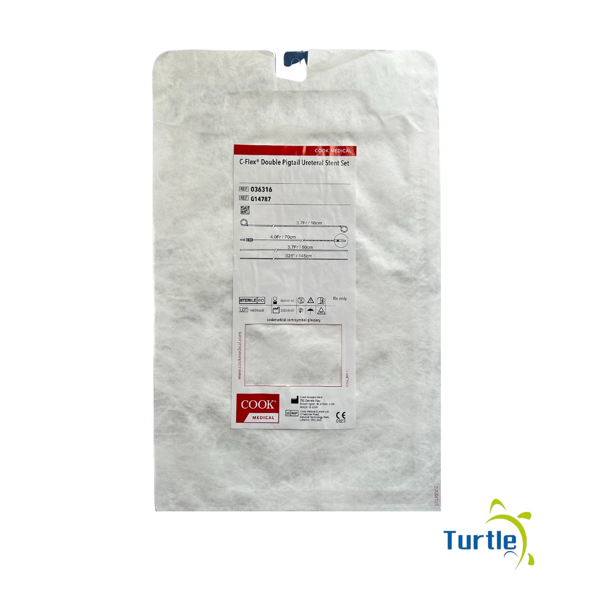 Cook Medical C-Flex Double Pigtail Ureteral Stent Set - 3.7Fr/24cm - 2025-01-07