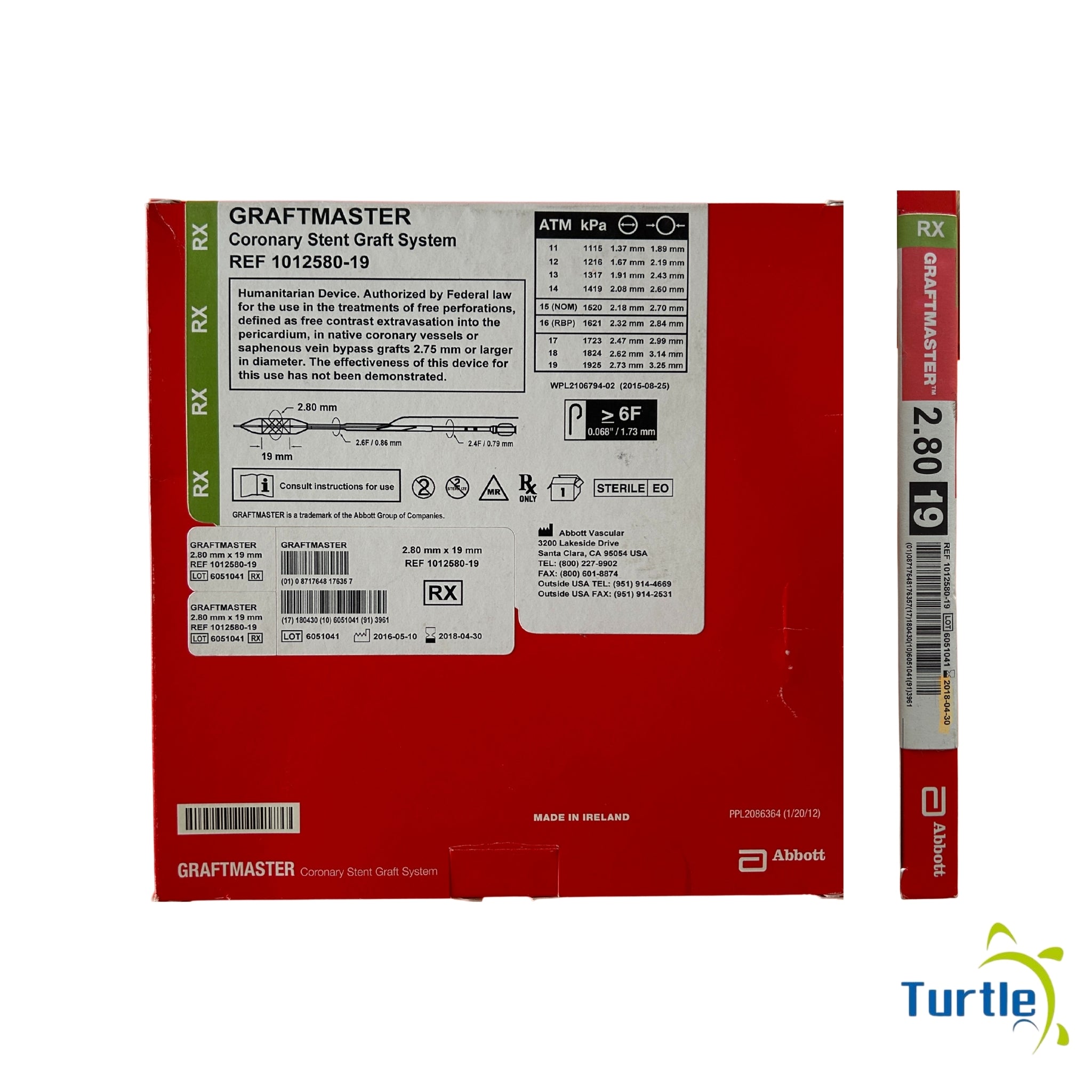 Abbott GRAFTMASTER Coronary Stent Graft System - 6F, 0.068'' / 1.73 mm - 2018-04-30