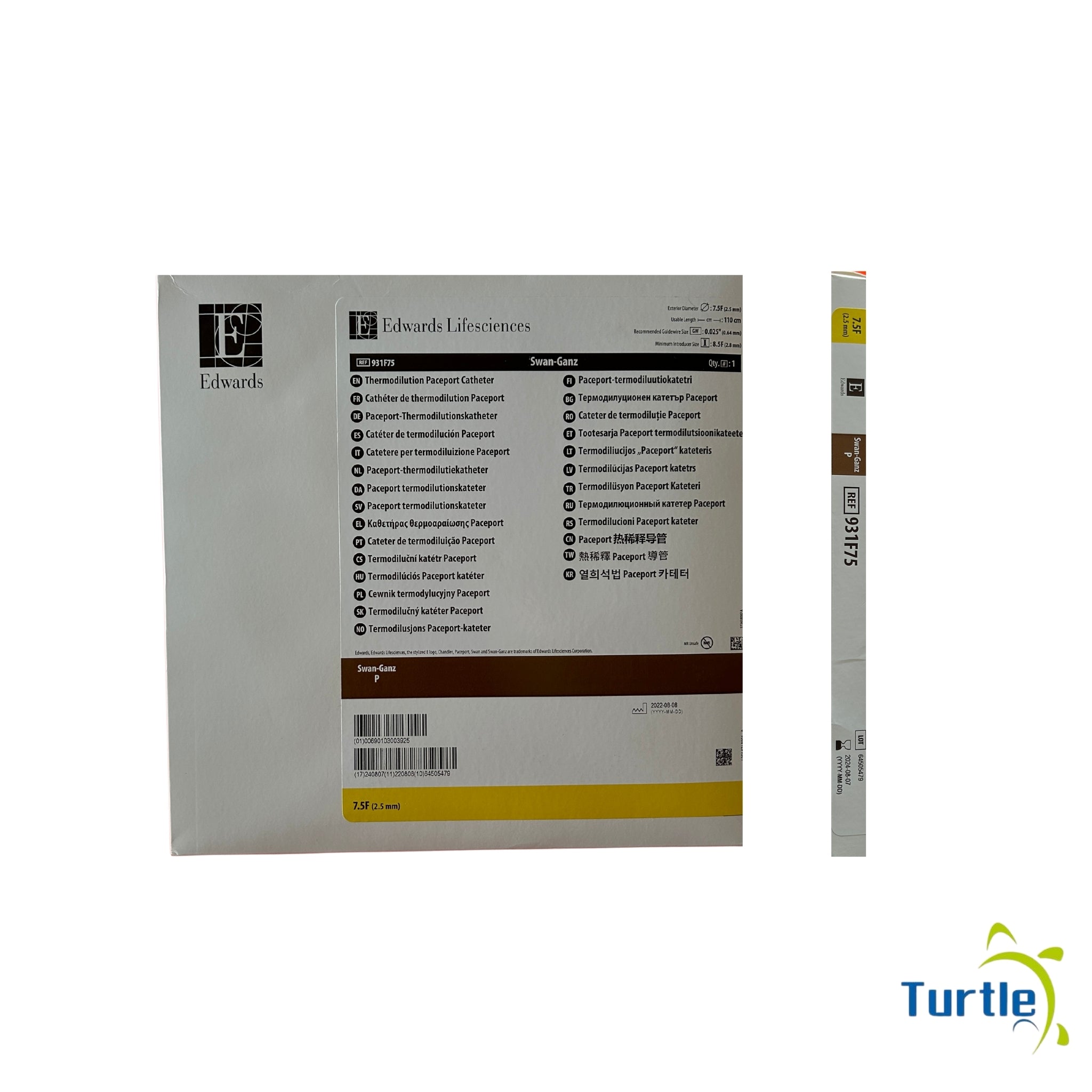 Edwards Lifesciences Swan-Ganz Thermodilution Paceport Catheter - 7.5F(2.5mm), 110cm, 0.025 in (0.64mm), 8F(2.7mm), 8.5(2.8mm) - 2024-08-07