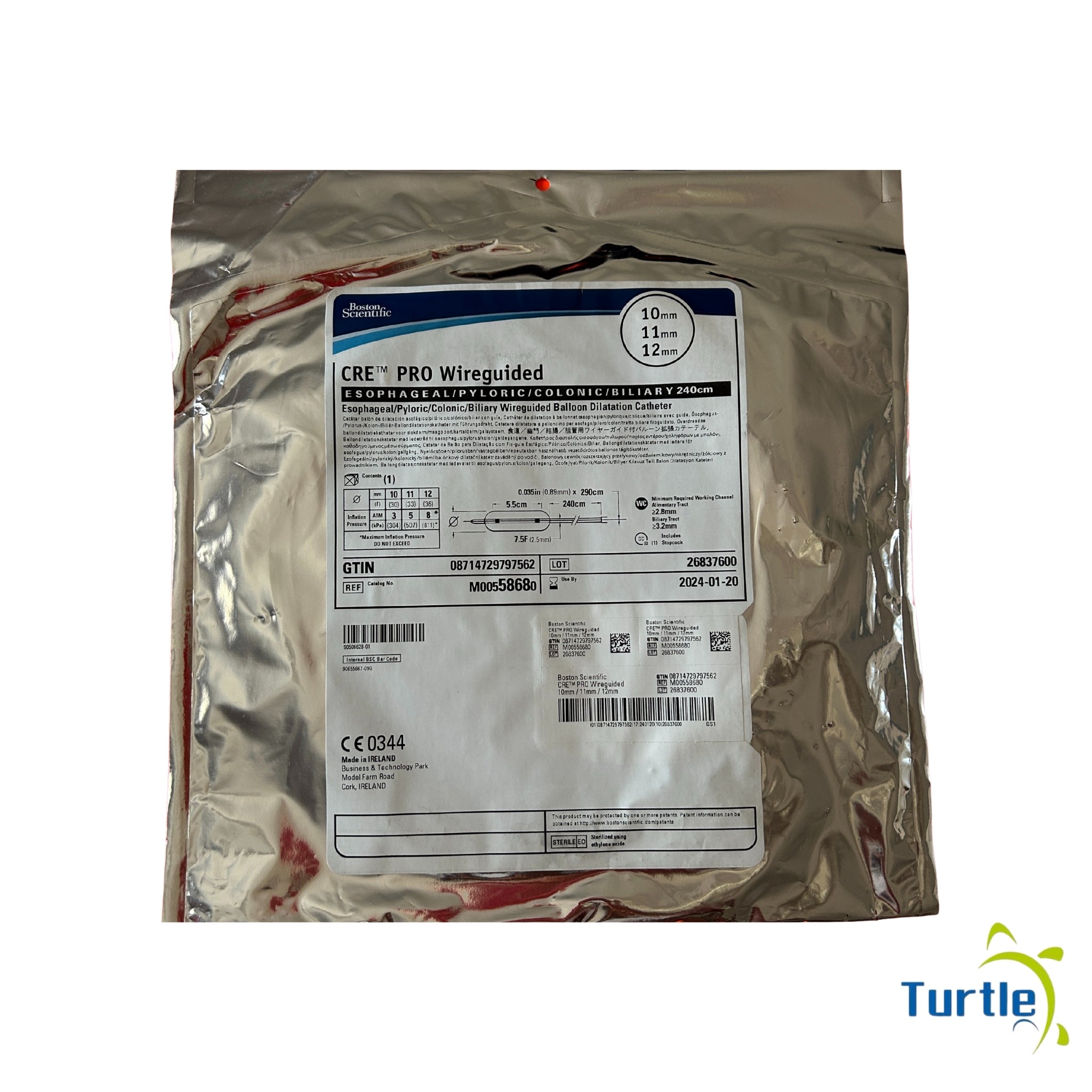 Boston Scientific CRE PRO Wireguided, ESOPHAGEAL / PYLORIC / COLONIC / BILIARY 240cm, - 10mm 11mm 12mm - 2023-08-20