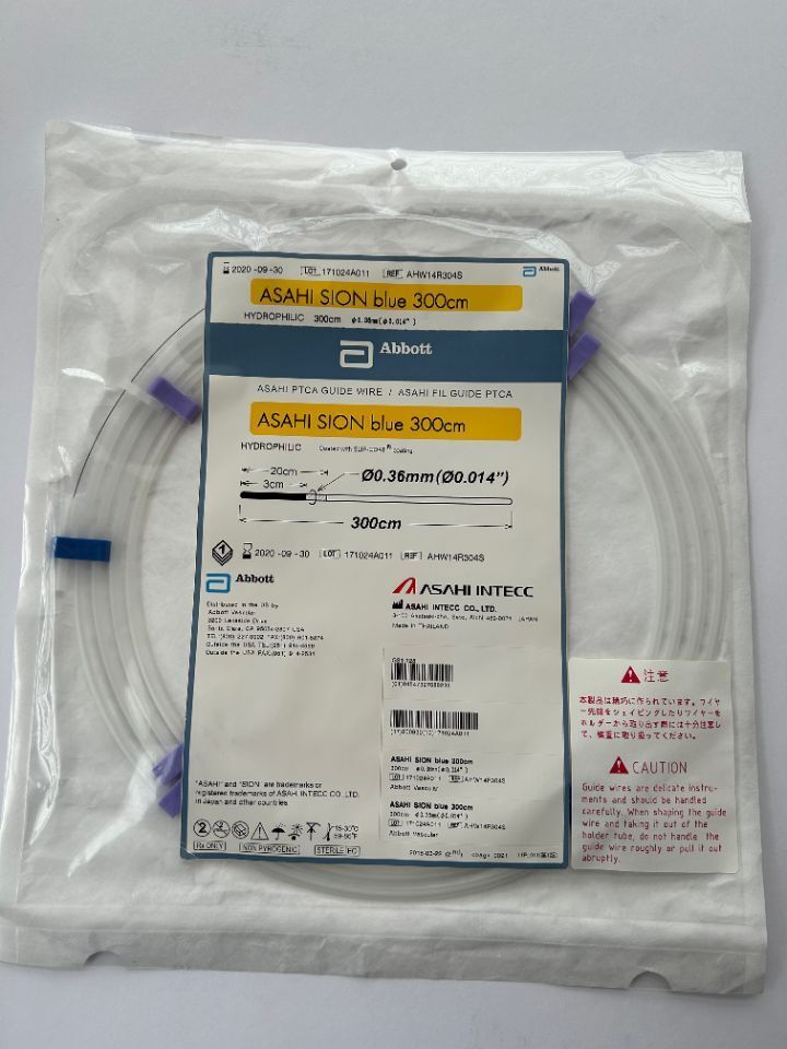 Abbott ASAHI SION  blue 300cm Hydrophilic ASAHI PTCA GUIDE WIRE REF: AHW14R304S