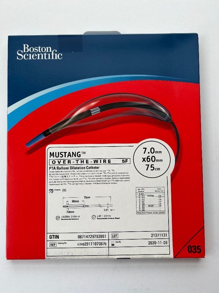 Boston Scientific MUSTANG Over-The-Wire 5F PTA Balloon Dilatation Catheter 7.0mm x60 mm x 75 cm