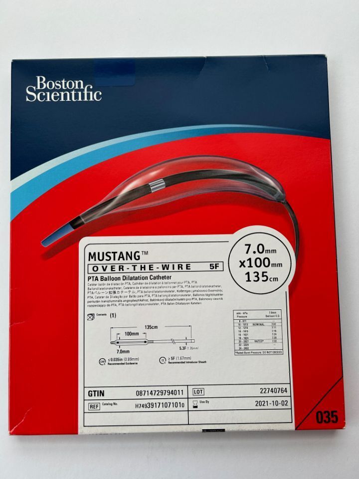 Boston Scientific MUSTANG Over-The-Wire 5F PTA Balloon Dilatation Catheter 7.0mm x 100mm x 135cm