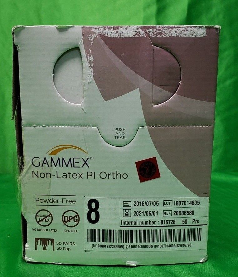5Pairs Non LATEX Pl Surgical Gloves Size 8 Powder Free