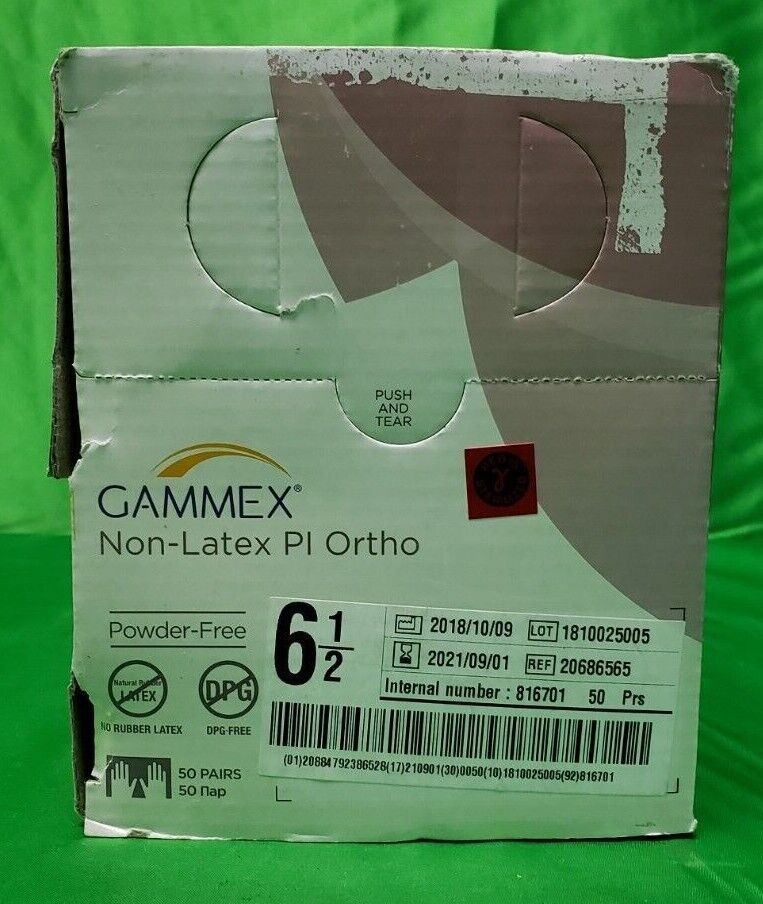 5Pairs Non LATEX Pl Surgical Gloves Size 6 1/2 Powder Free
