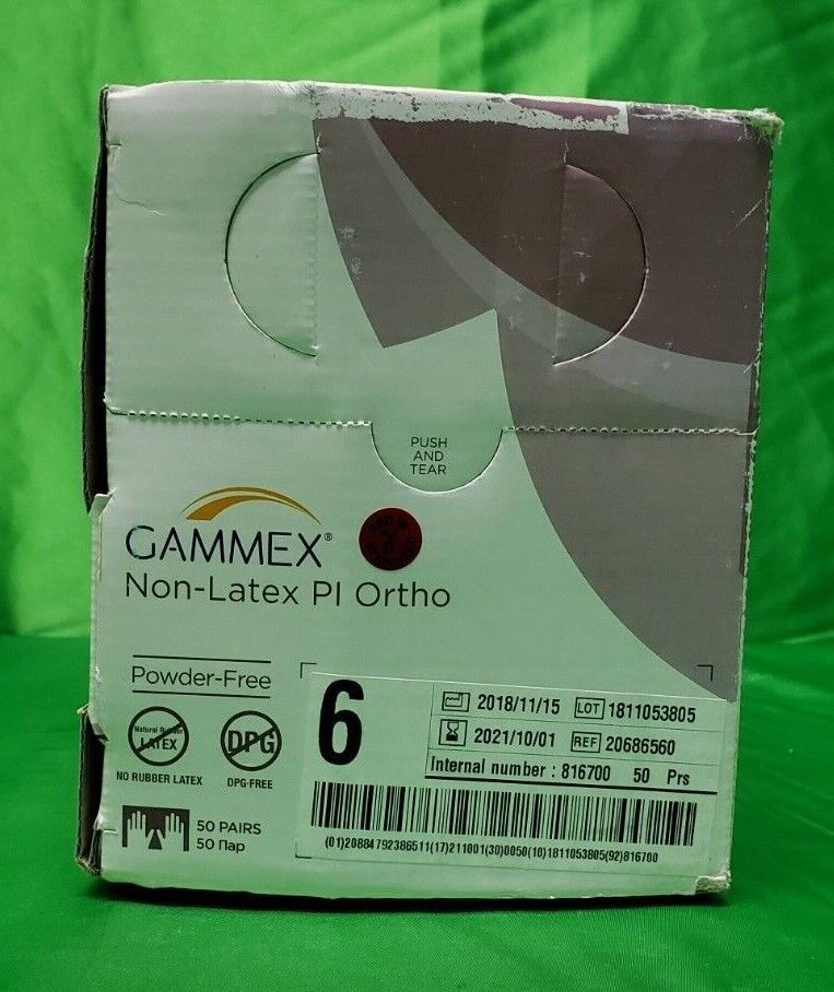 5Pairs Non LATEX Pl Surgical Gloves Size 6 Powder Free
