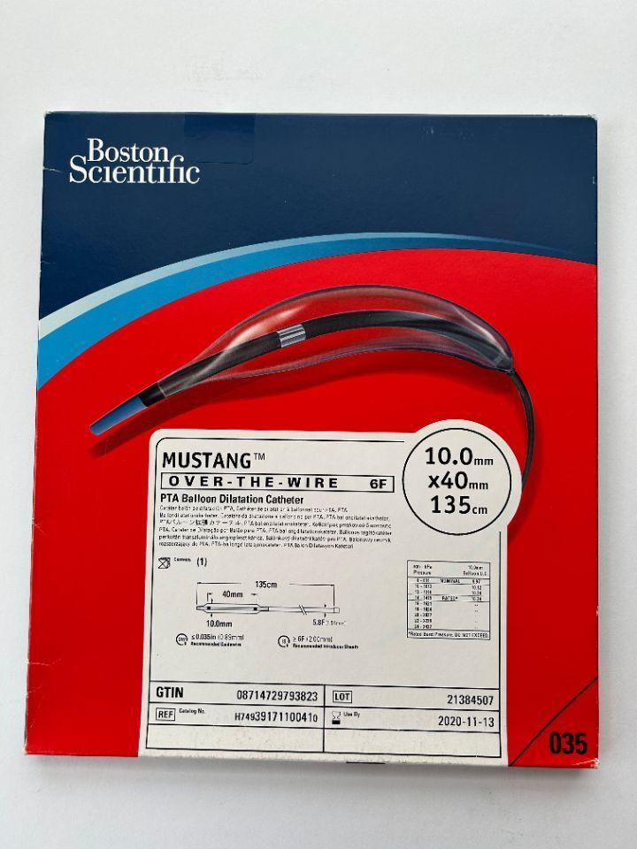 Boston Scientific MUSTANG  Over-The-Wire 6F PTA Balloon Dilatation Catheter 10.0mm x 40mm x 135cm REF: H74939171100410