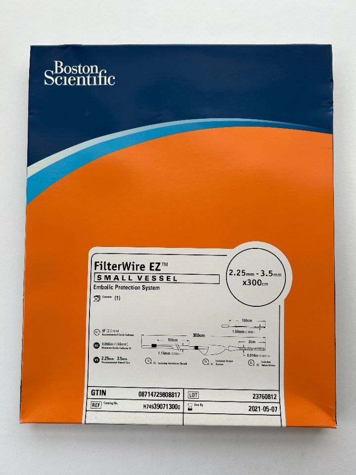 Boston Scientific FilterWire EZ  SMALL VESSEL Embolic Protection System 2.25mm - 3.5mm x300 cm REF: H749390713000