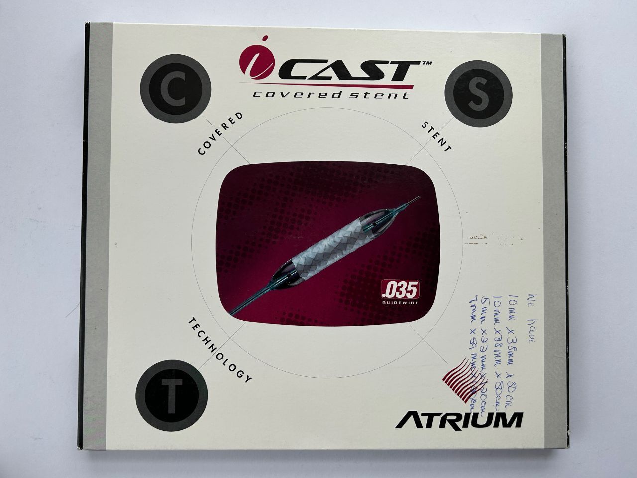 ATRIUM CAST covered stent 7mm x 38mm x 80cm REF: 85404 DATE: 2014/03