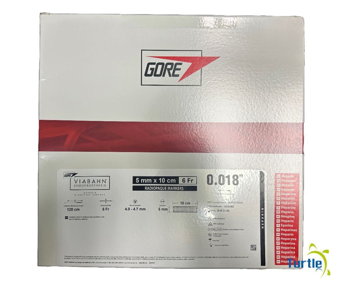 GORE VIABAHN ENDOPROSTHESIS Heparin 5 mm x 10 cm 6 Fr RADIOPAQUE MARKERS 0.018 in REF VBJR051002A Expired