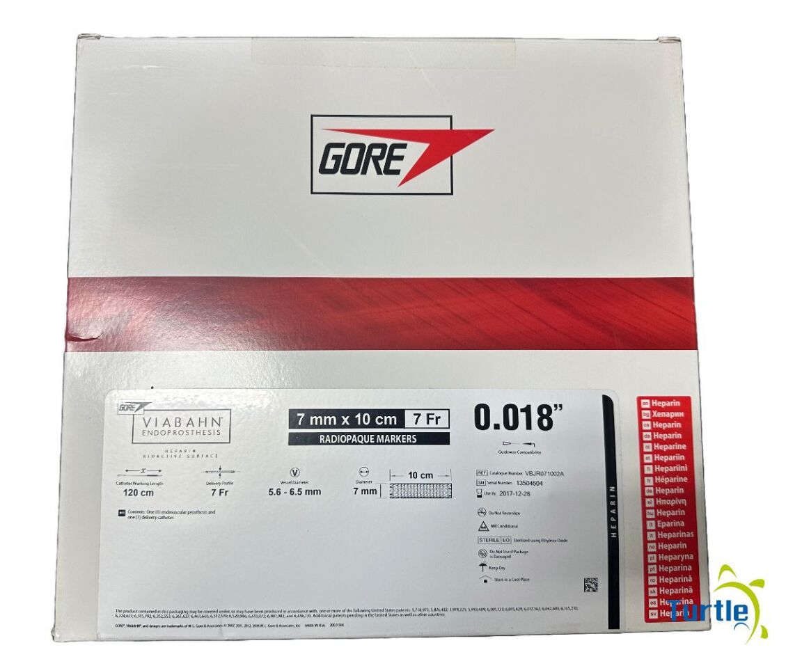GORE VIABAHN ENDOPROSTHESIS Heparin 7 mm x 10 cm 7 Fr RADIOPAQUE MARKERS 0.018 in REF VBJR071002A Expired