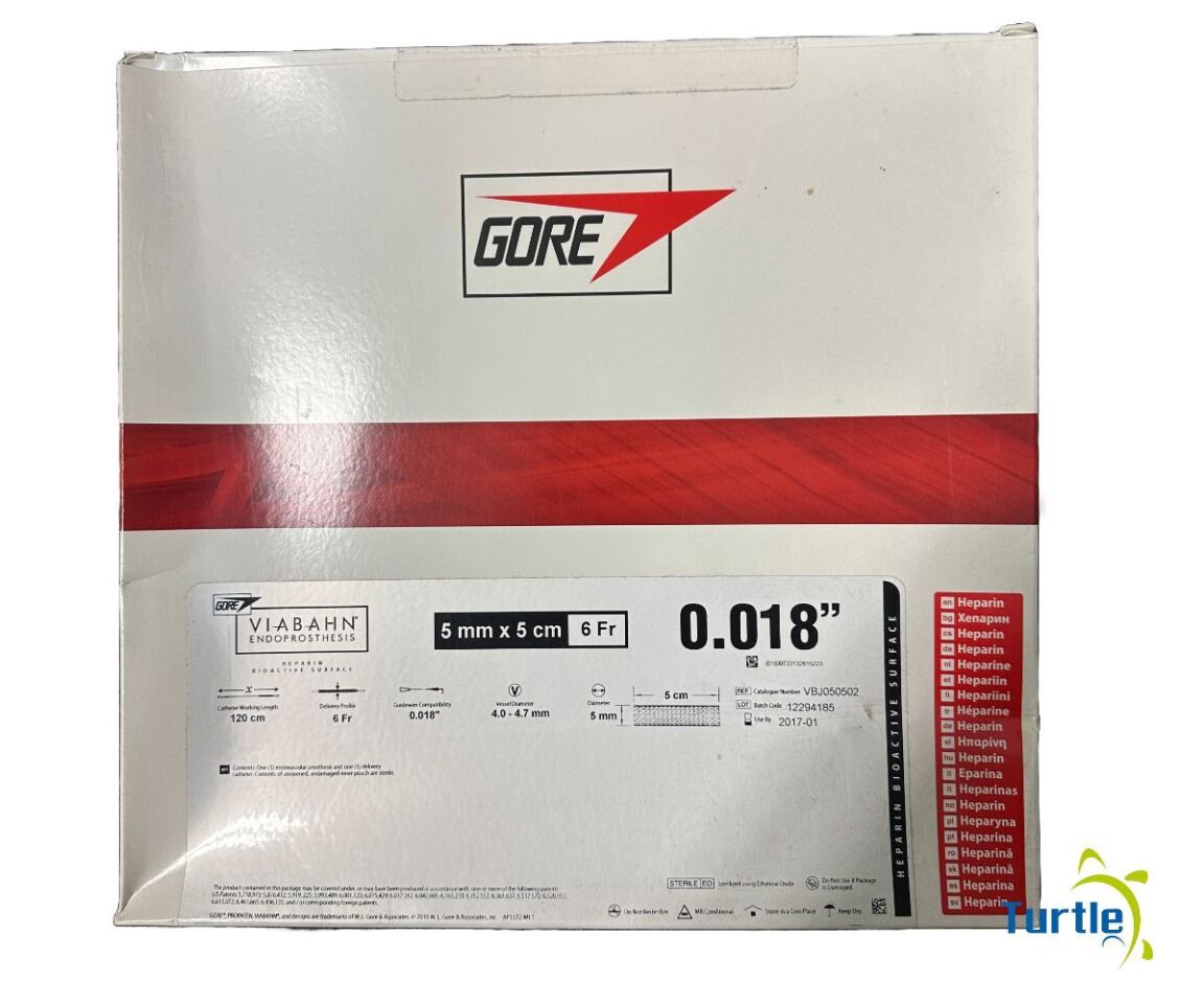 GORE VIABAHN ENDOPROSTHESIS HEPARIN BIOACTIVITY SURFACE 5mm x 5cm 6Fr .018 REF VBJ050502 Expired
