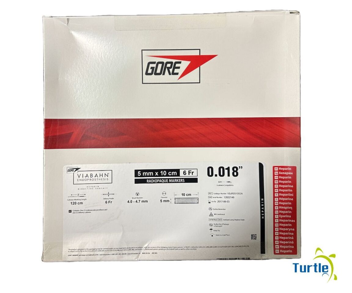 GORE VIABAHN ENDOPROSTHESIS HEPARIN BIOACTIVITY SURFACE 5mm x 10cm 6Fr .018 RADIOPAQUE MARKERS REF VBJR051002A Expired