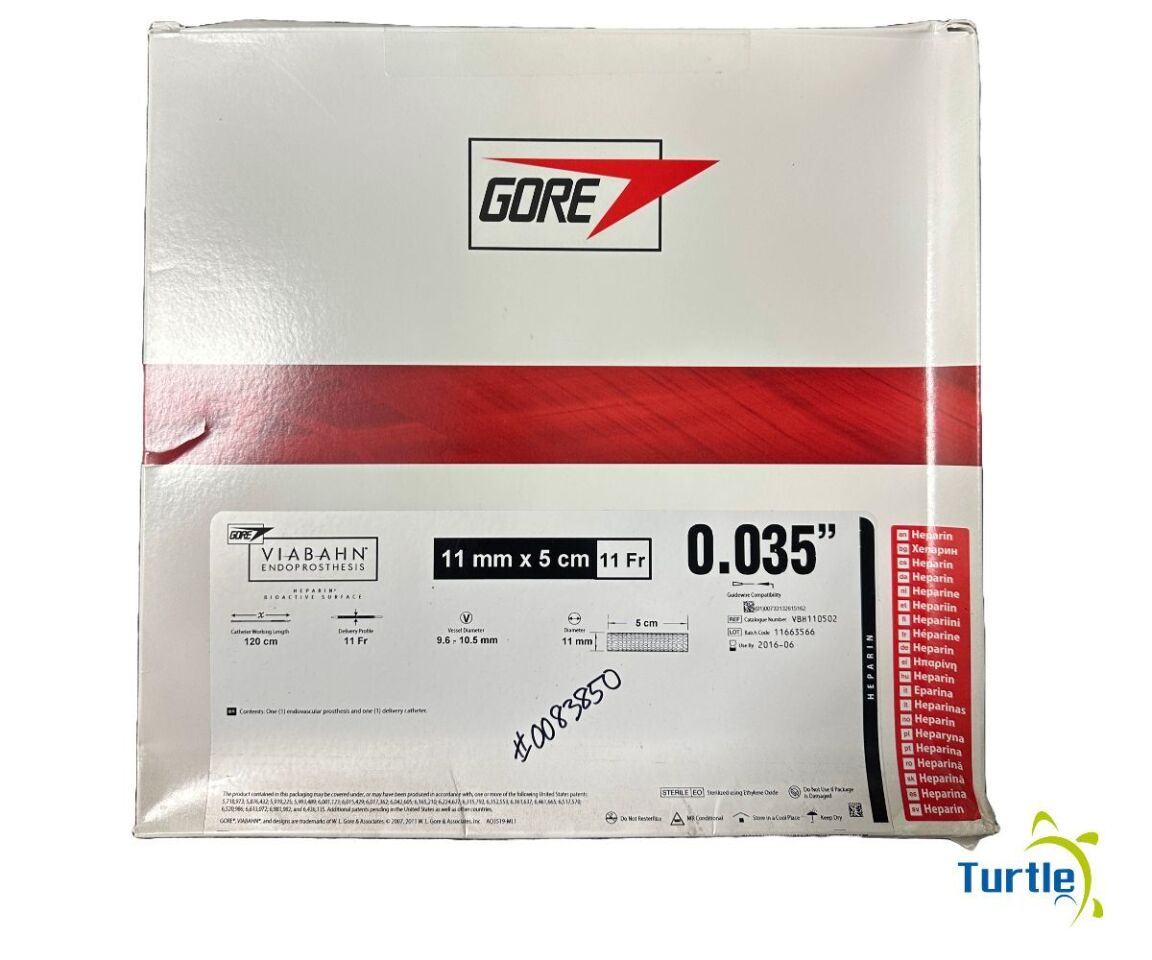 GORE VIABAHN ENDOPROSTHESIS HEPARIN BIOACTIVITY SURFACE 11mm x 5cm 11Fr .035 REF VBH11USUe Expired