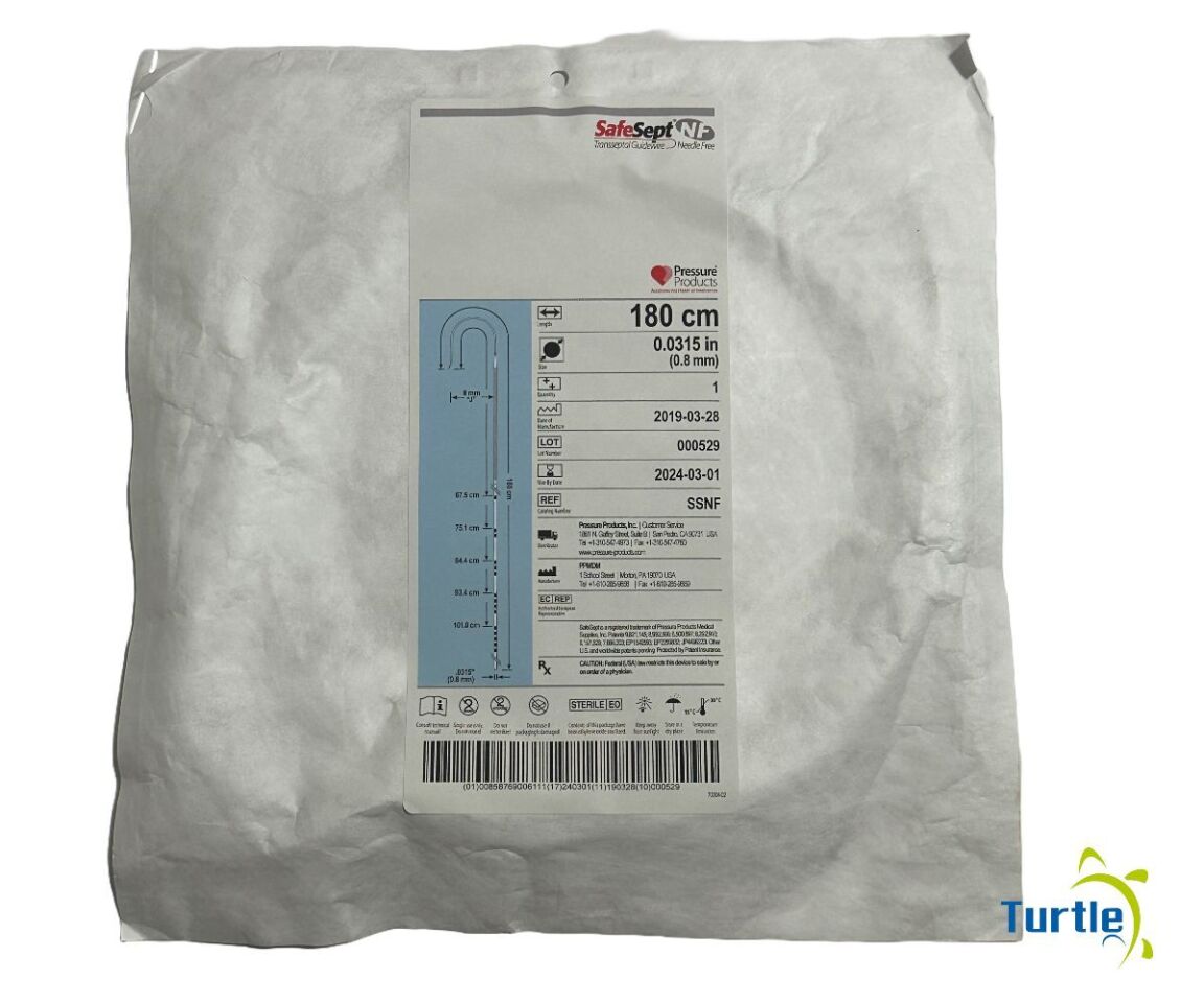 Pressure Products SafeSept Transseptal Guidewire Needle Free 180 cm cm 0.0315 in in REF SSNF IN-DATE 2024-03-01