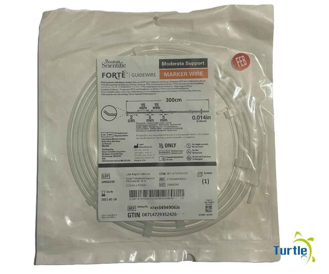 Boston Scientific FORTE GUIDEWIRE Moderate Support MARKER WIRE 300cm 0.014in REF H7493494906J0 EXPIRED