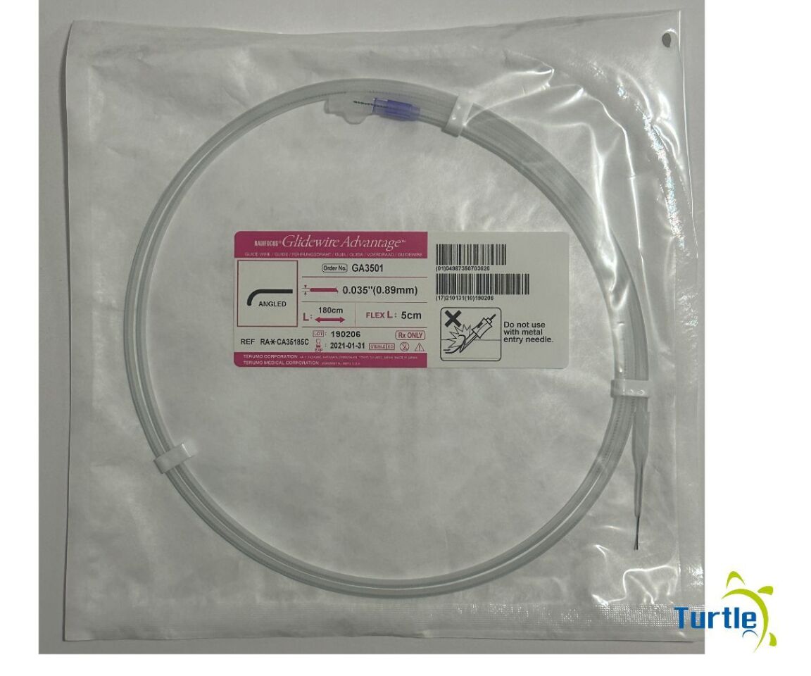 RADIFOCUS GLIDEWIRE ADVANTAGE ANGLED 0.035in (0.89mm) 180cm Flex 5cm REF RA CA36185C EXPIRED