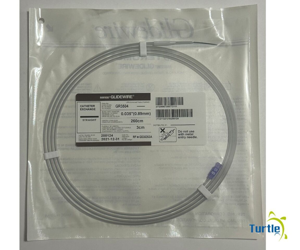 RADIFOCUS GLIDEWIRE CATHETER EXCHANGE STRAIGHT 0.035in (0.89mm) 260cm 3cm GR3504 REF RE GS35263A EXPIRED