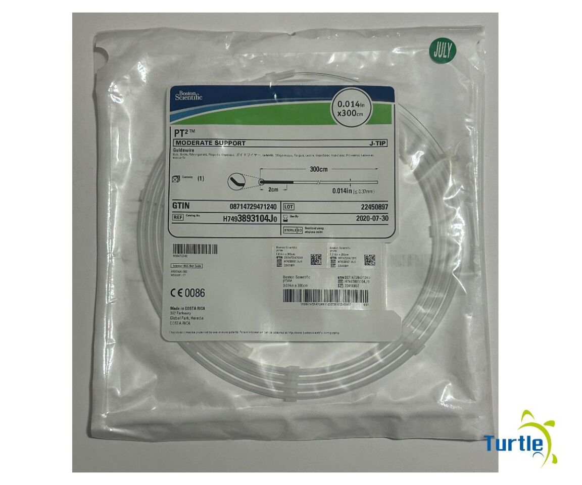 Boston Scientific PT2 MODERATE SUPPORT Guidewire J-TIP 0.014in x 300 cm REF H7493893104J0 EXPIRED