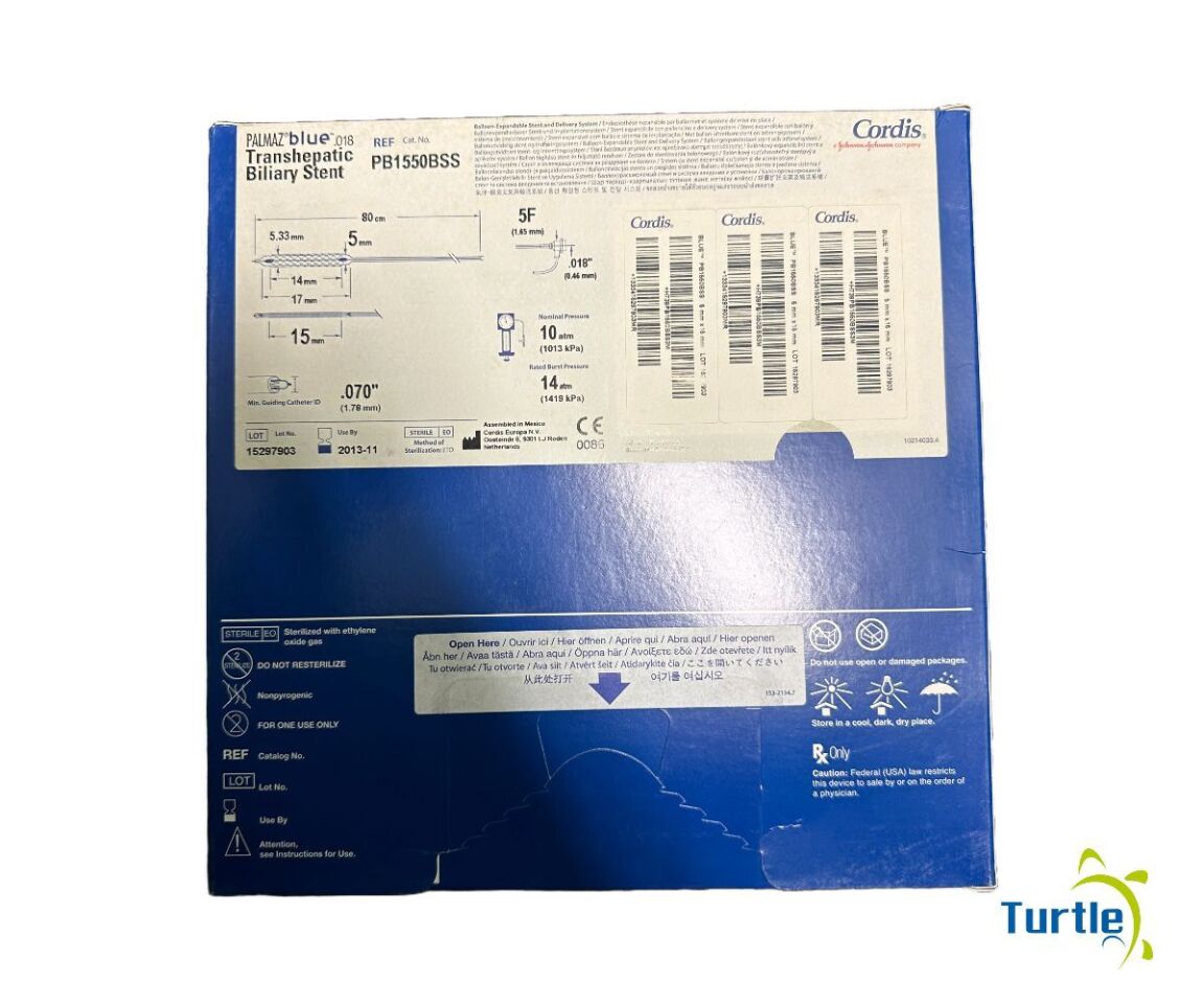Cordis PALMAZ blue .018 Transhepatic Biliary Stent 5mm 15mm 80cm REF PB1550BSS EXPIRED