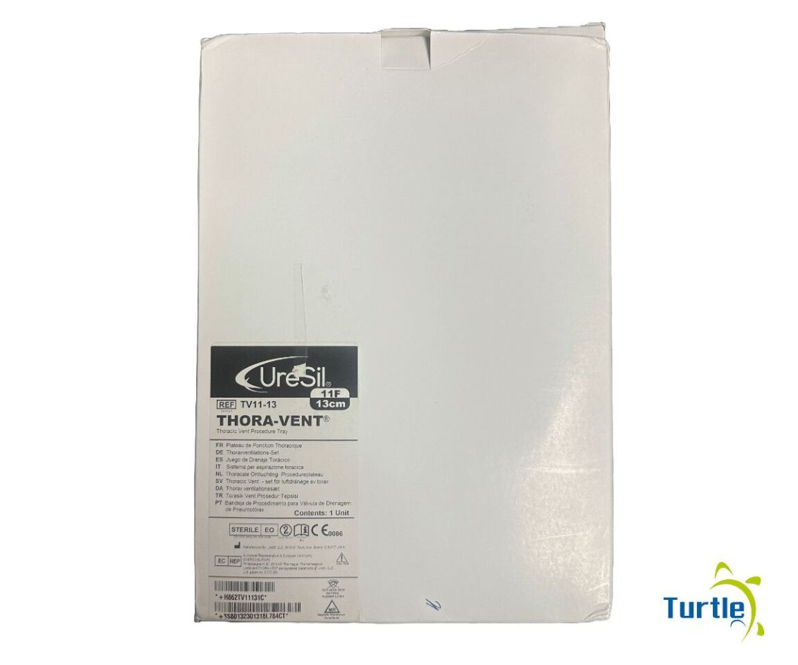 UreSil THORA-VENT Thoracic Vent Procedure Tray 11F 13cm REF TV11-13 2023-01-31 EXPIRED