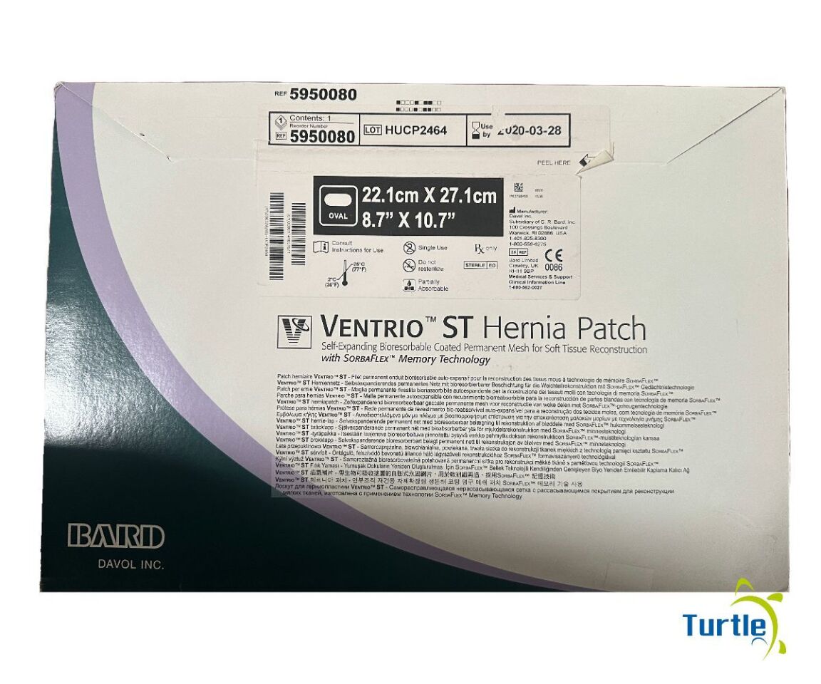 BARD VENTRIO ST Hernia Patch 22.1cm x 27.1cm OVAL REF 5950080 EXPIRED