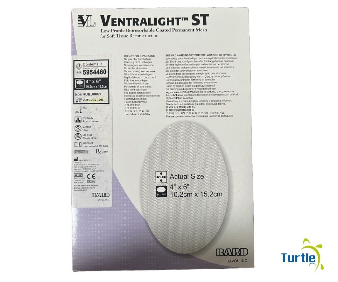 BARD VENTRALIGHT ST MESH ELLIPSE 10.2cm x 15.2cm REF 5954460 EXPIRED