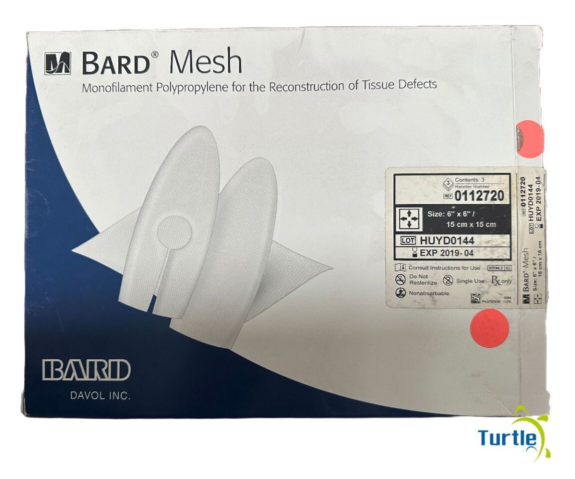 BARD Mesh Monofilament Polypropylene for the Reconstruction of Tissue Defects 15 cm x 15 cm REF 0112720 EXPIRED