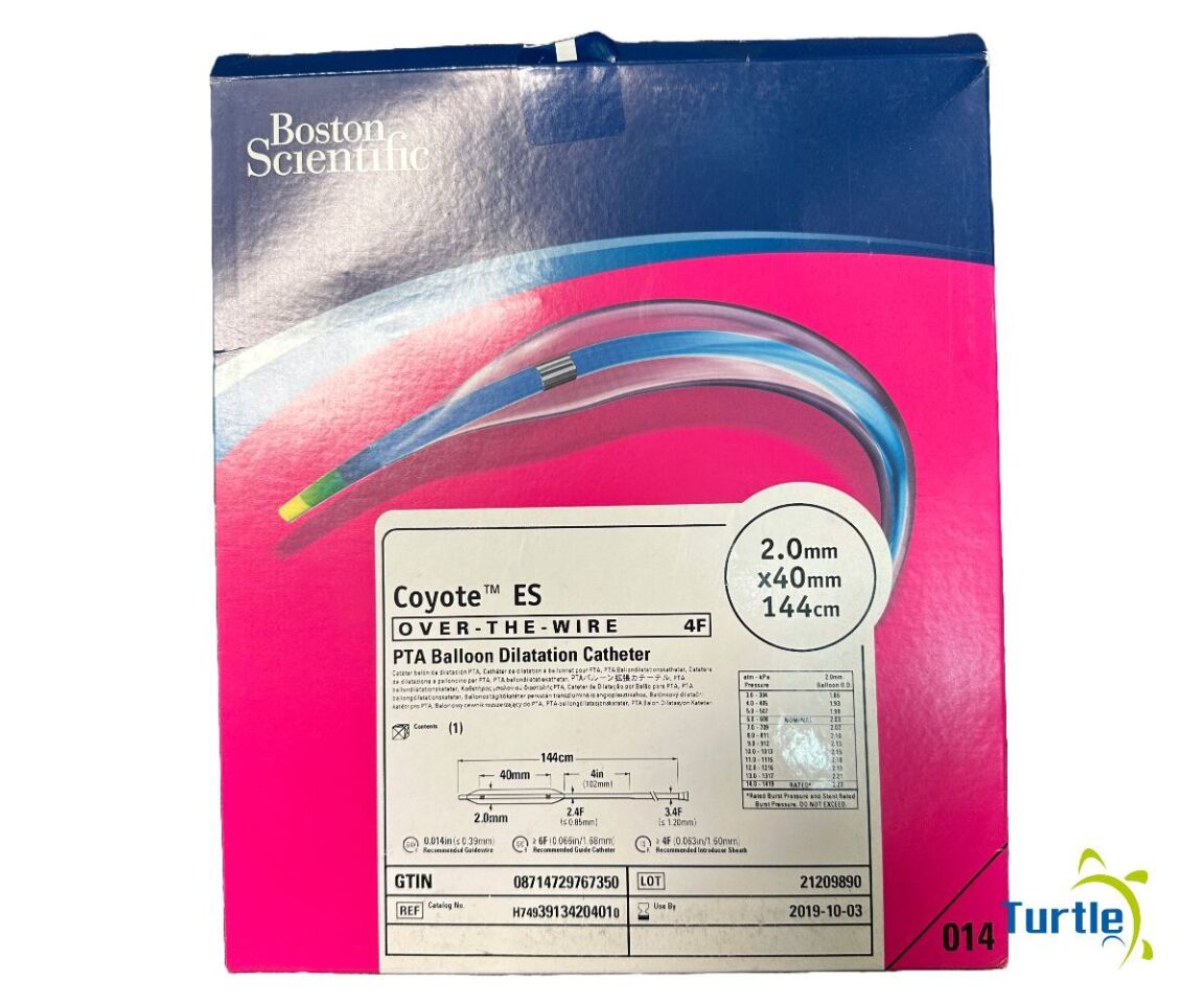 Boston Scientific Coyote ES OVER-THE-WIRE 4F PTA Balloon Dilatation Catheter 2.0mm x 40mm 144cm REF H74939134204010 EXPIRED