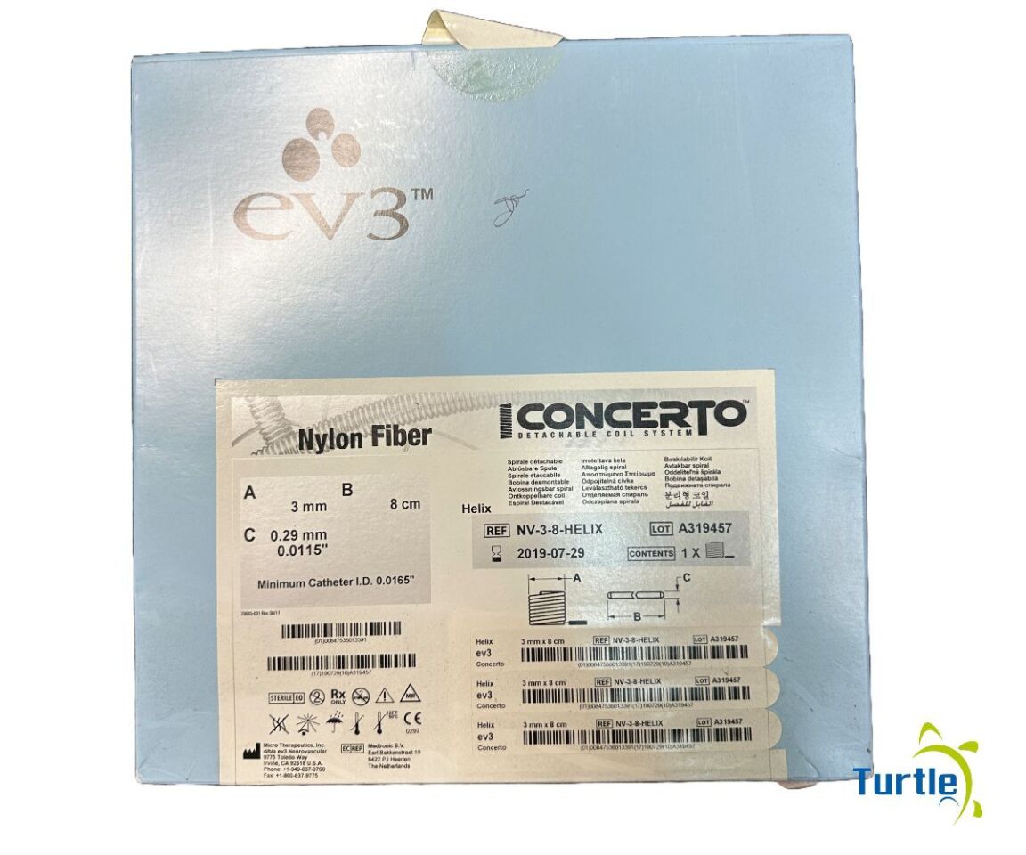 ev3 Concerto Helix 3 mm x 8 cm Nylon Fiber REF NV-3-8-HELIX EXPIRED