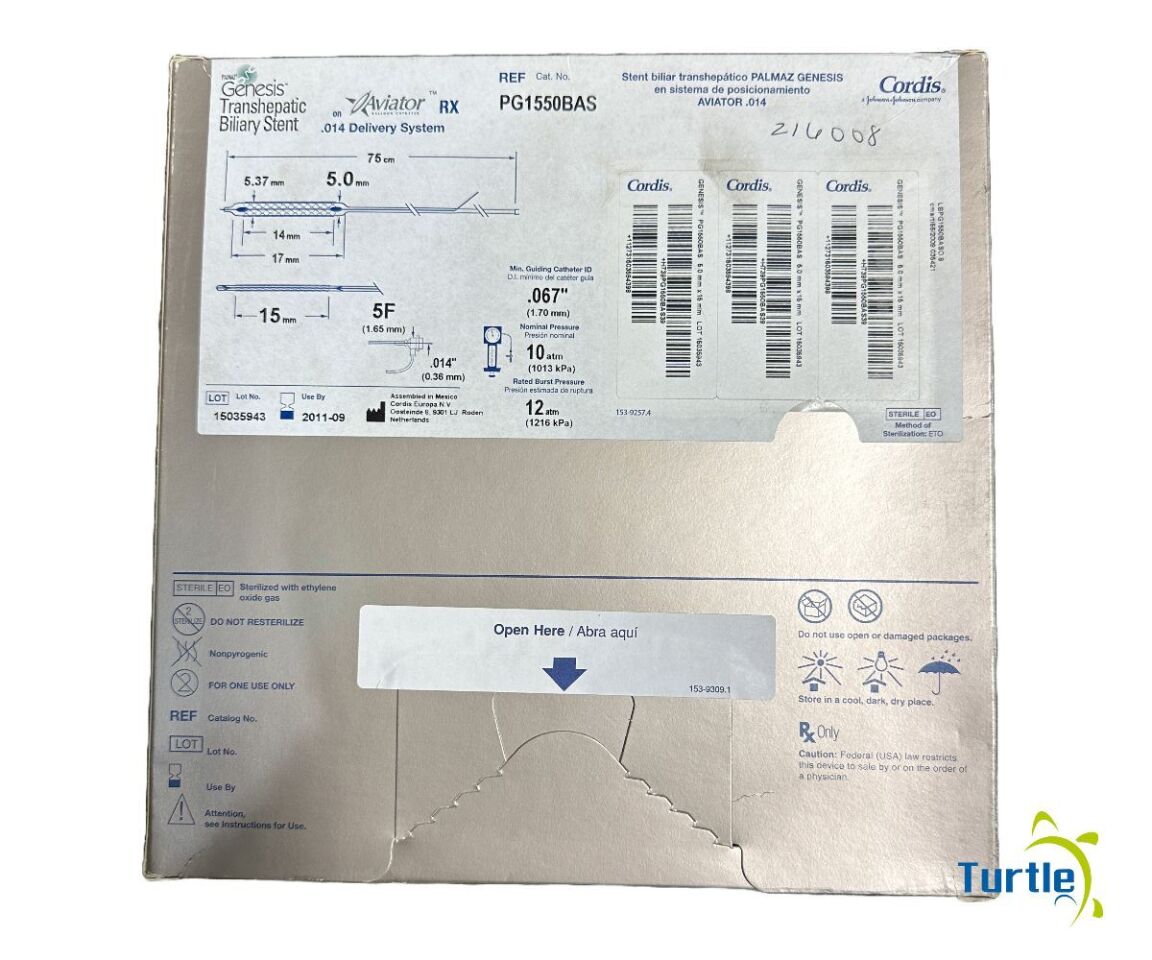 Cordis PALMAZ Genesis Transhepatic Biliary Stent 5.0mm x 15mm REF PG1550BAS Expired