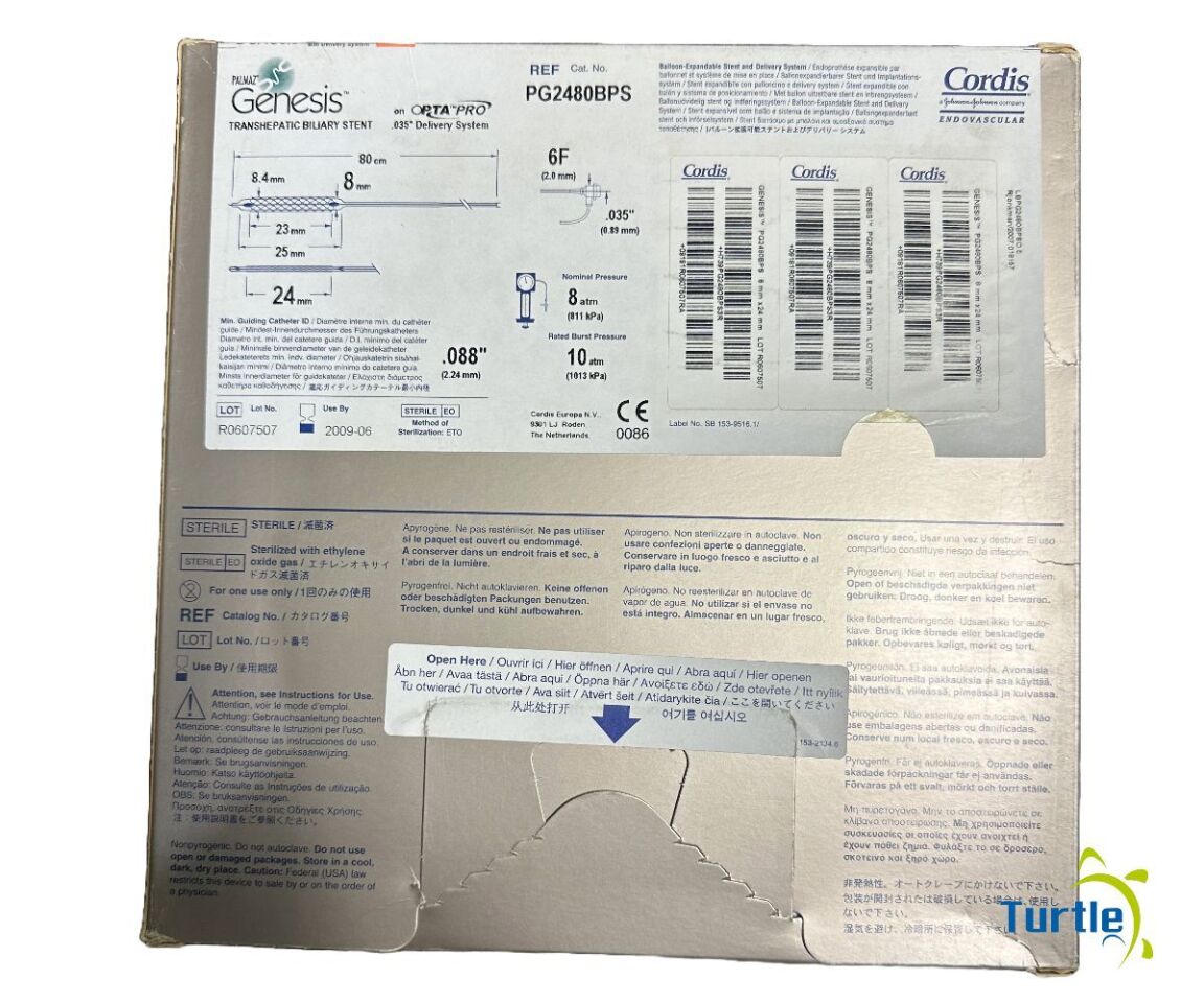 Cordis PALMAZ Genesis Transhepatic Biliary Stent 8.0mm x 24mm REF PG2480BPS Expired