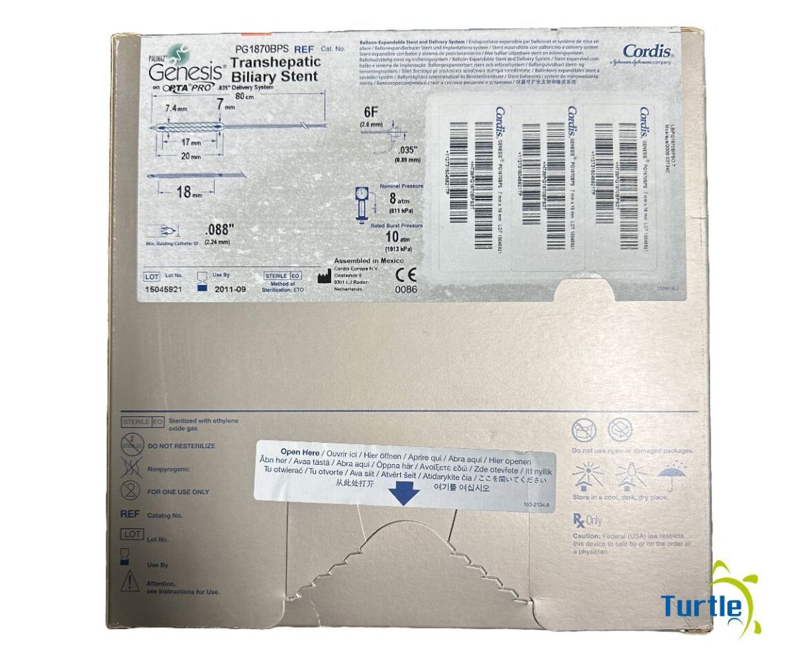 Cordis PALMAZ Genesis Transhepatic Biliary Stent 7.0mm x 18mm REF PG1870BPS Expired