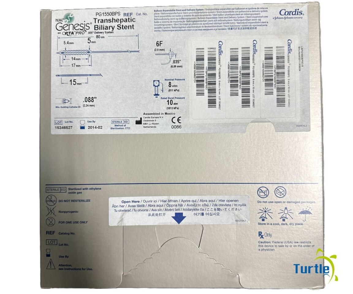 Cordis PALMAZ Genesis Transhepatic Biliary Stent 5.0mm x 15mm REF PG1550BPS Expired