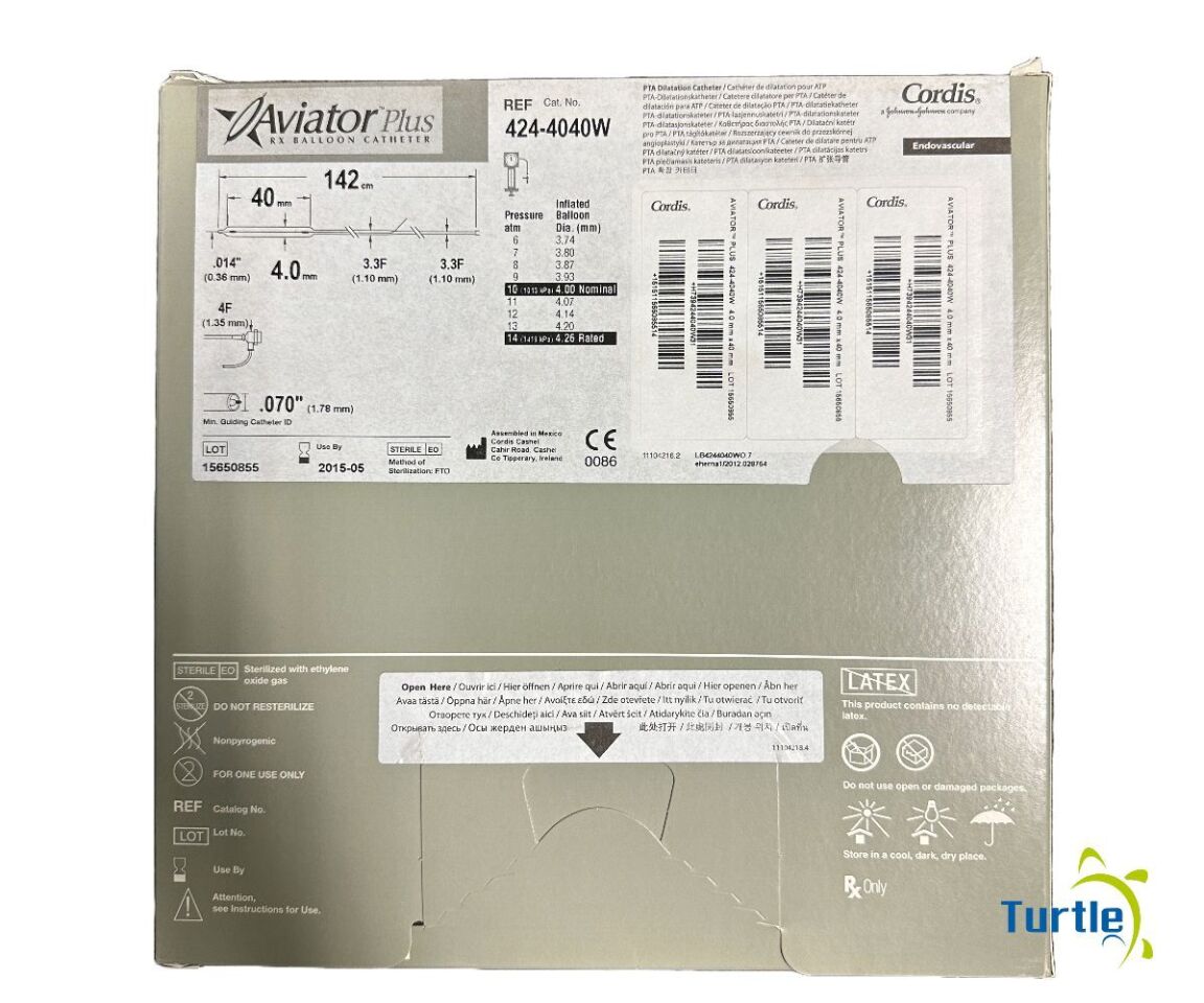 Cordis AVIATOR PLUS RX BALLOON CATHETER 4.0mm x 40mm REF 424-4040W EXPIRED