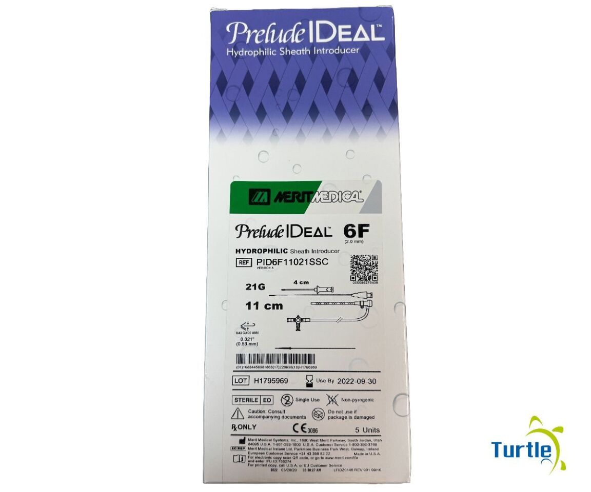 Merit Medical Prelude IDEAL Hydrophilic Sheath Introducer 6F 21G 11cm EXPIRED 2022-09-30