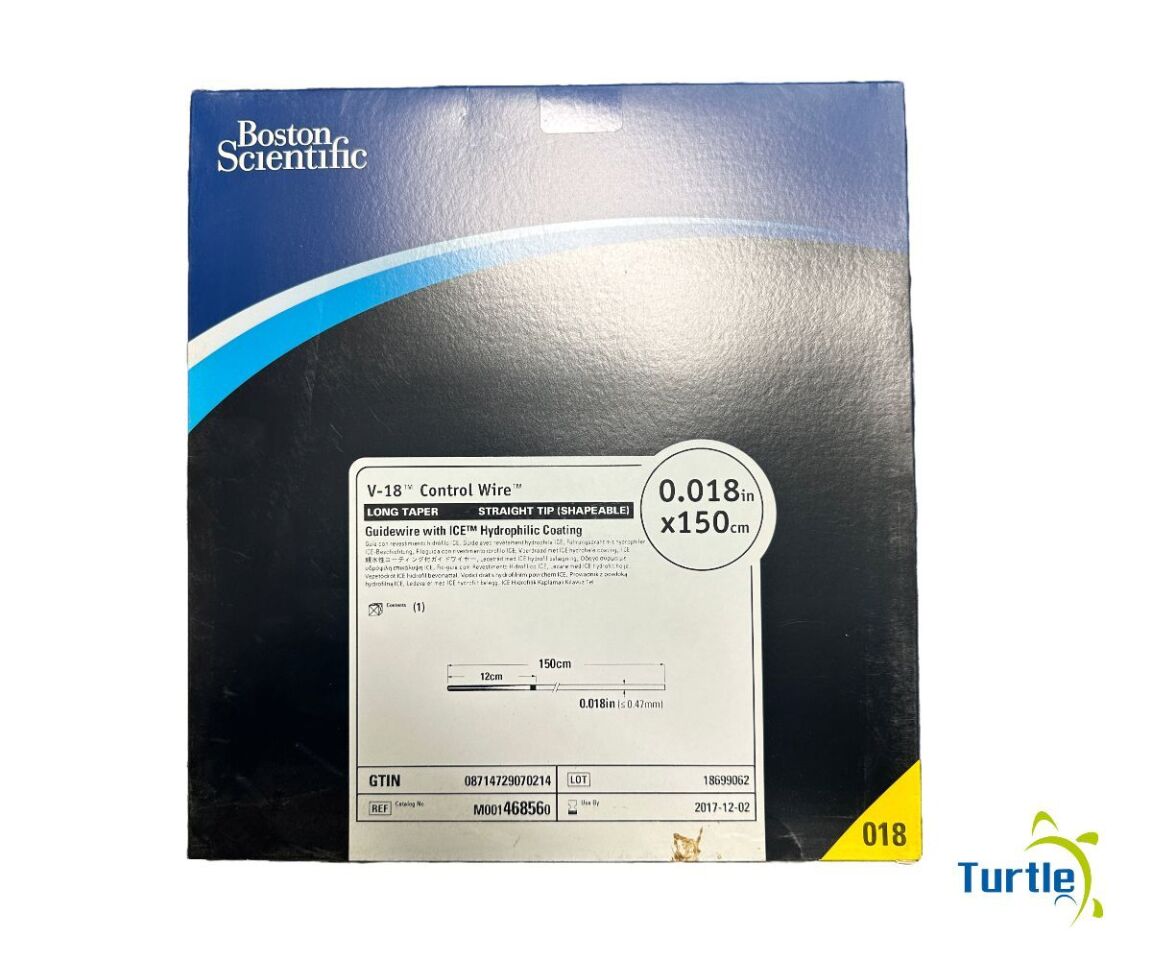 Boston Scientific V-18 Control Wire LONG TAPER STRAIGHT TIP (SHAPEABLE) Guidewire 0.018in x 150 cm REF M001468560 EXPIRED